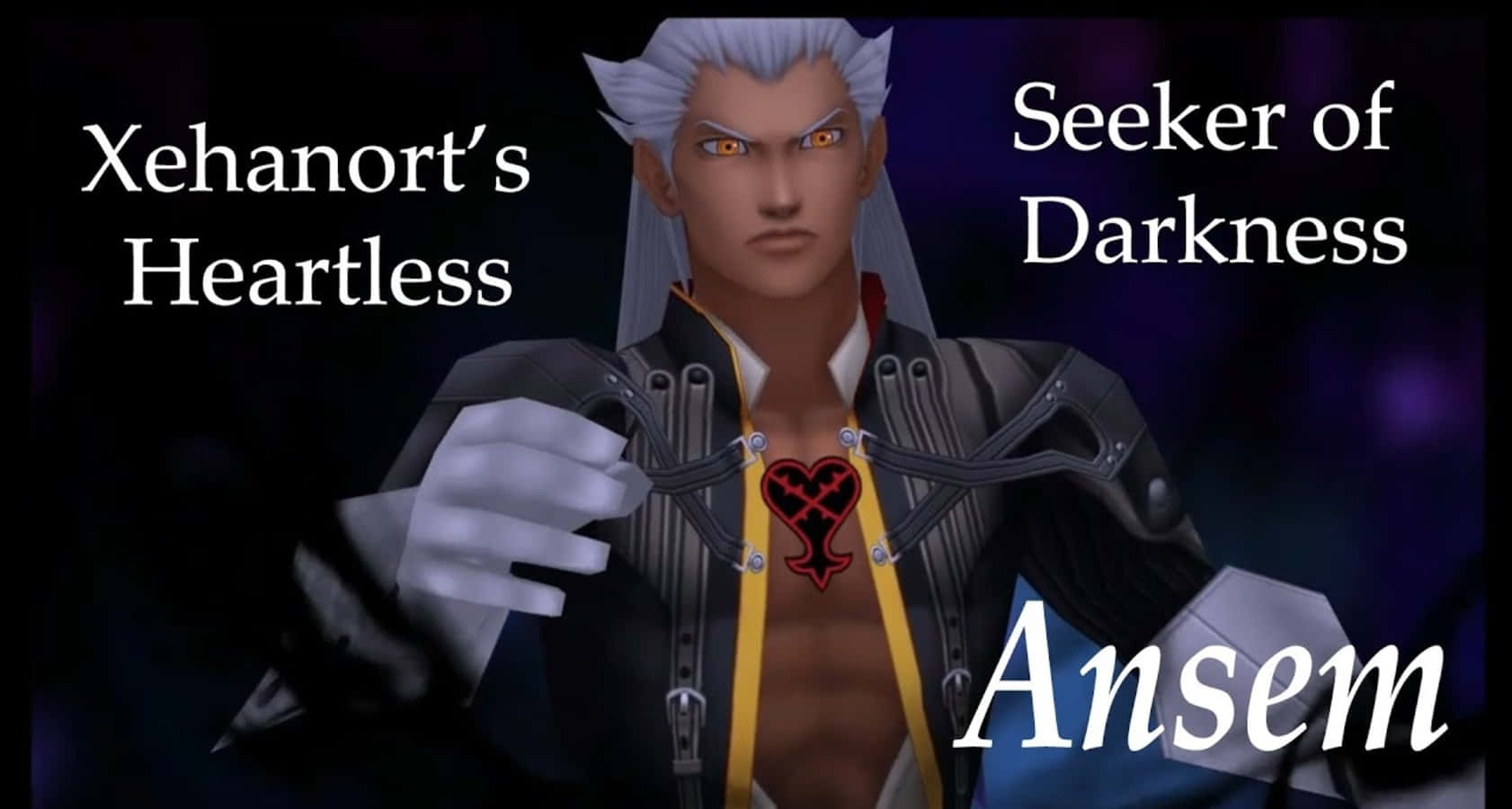 Ansem the Seeker of Darkness, white hair, glowing orange eyes, HD Desktop Wallpaper