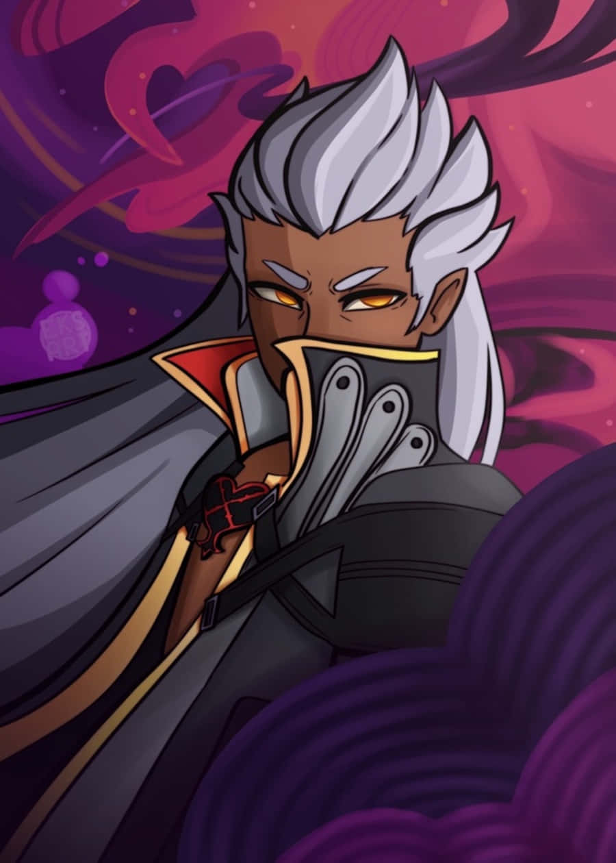 Ansem Seeker of Darkness, white hair, glowing orange eyes, SD Phone Wallpaper