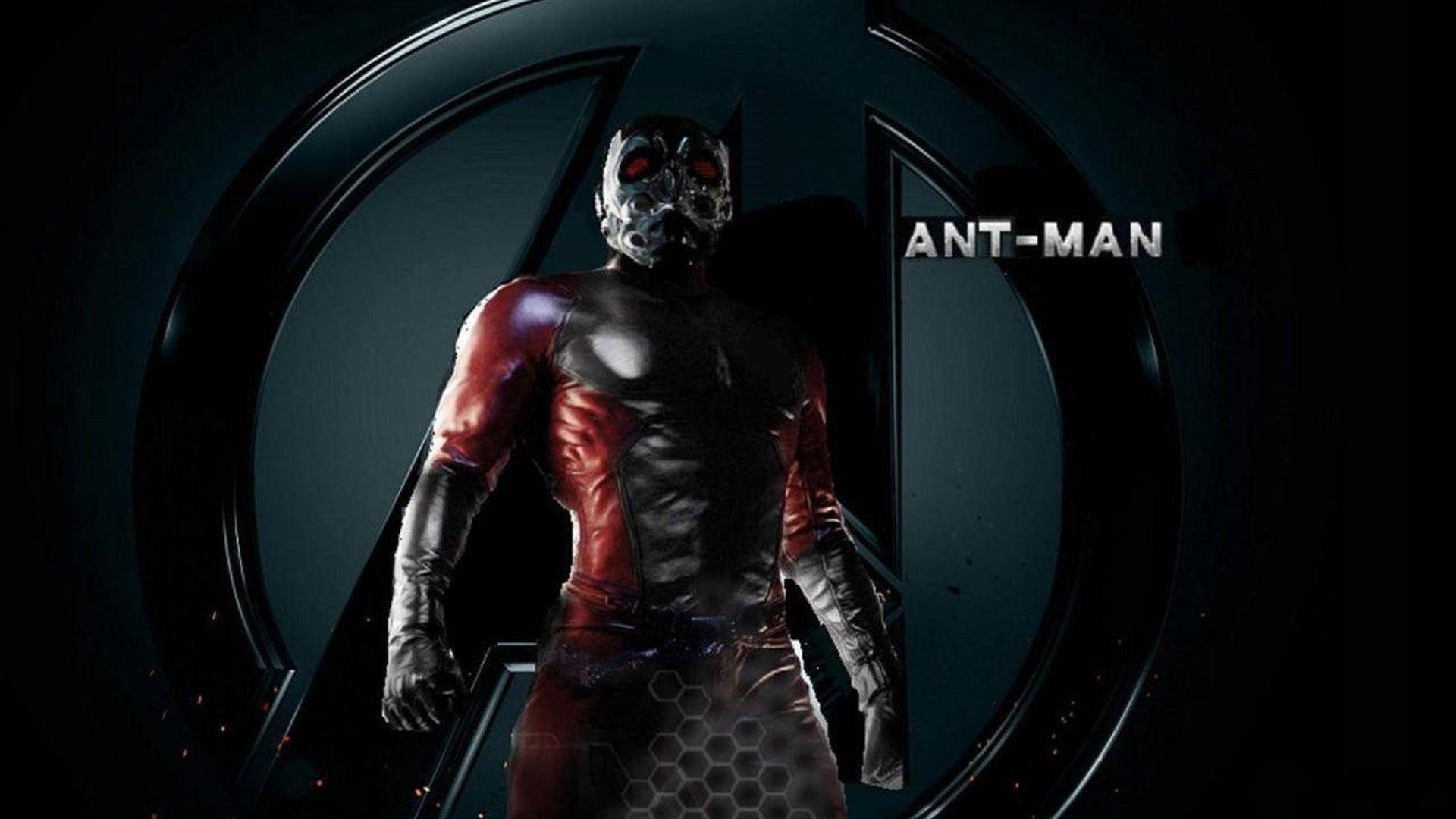 Ant-Man, red and black suit, dark circular logo, Full HD Desktop Wallpaper