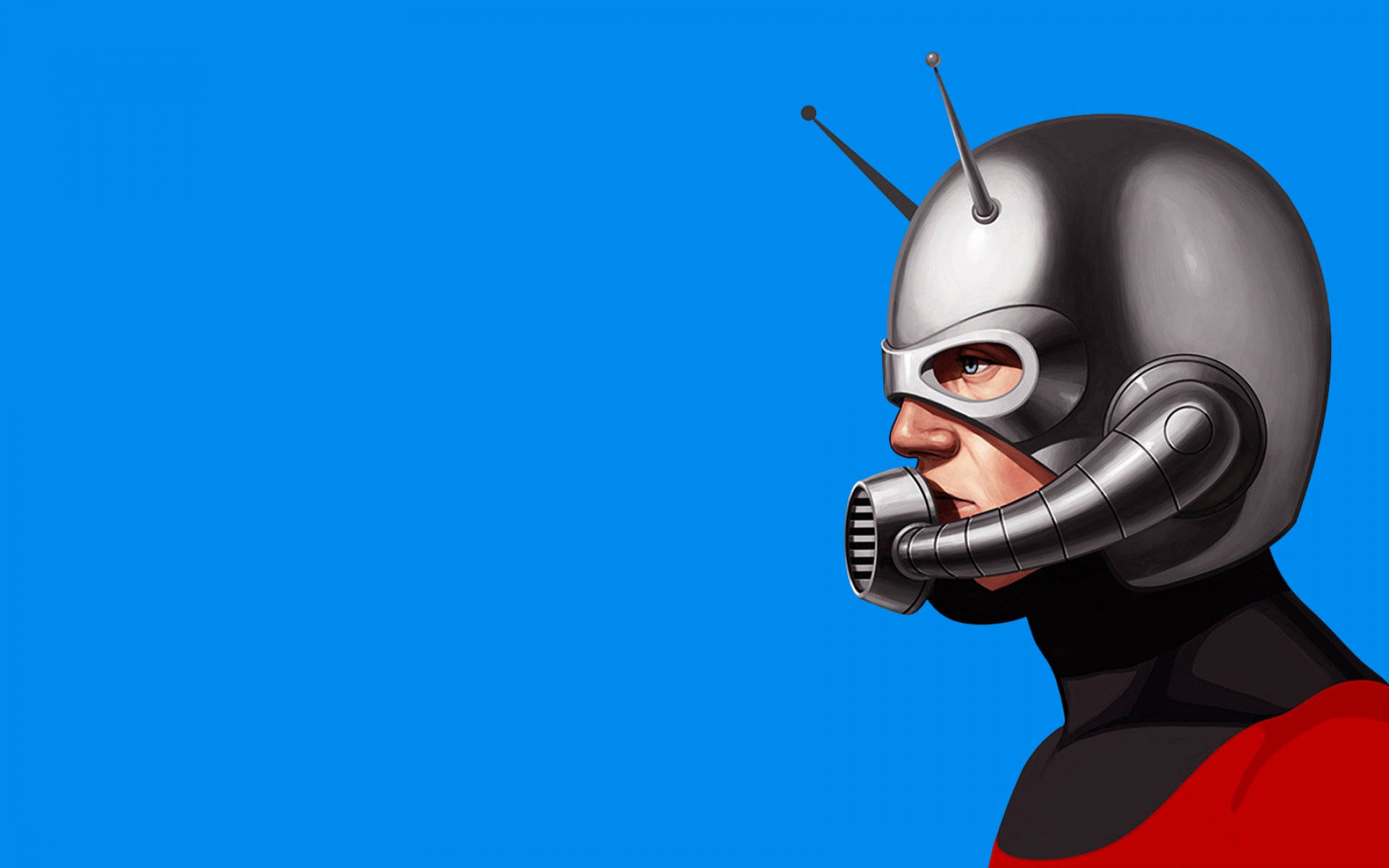 Ant Man, silver helmet with antennae, red suit, Full HD Desktop Wallpaper