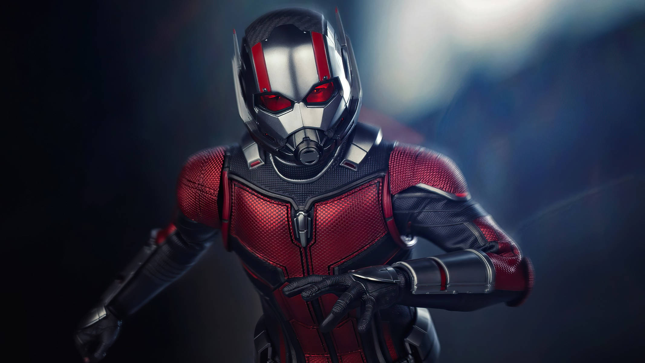 Ant Man, red and black armored suit, glowing red eyes, Full HD Desktop Wallpaper