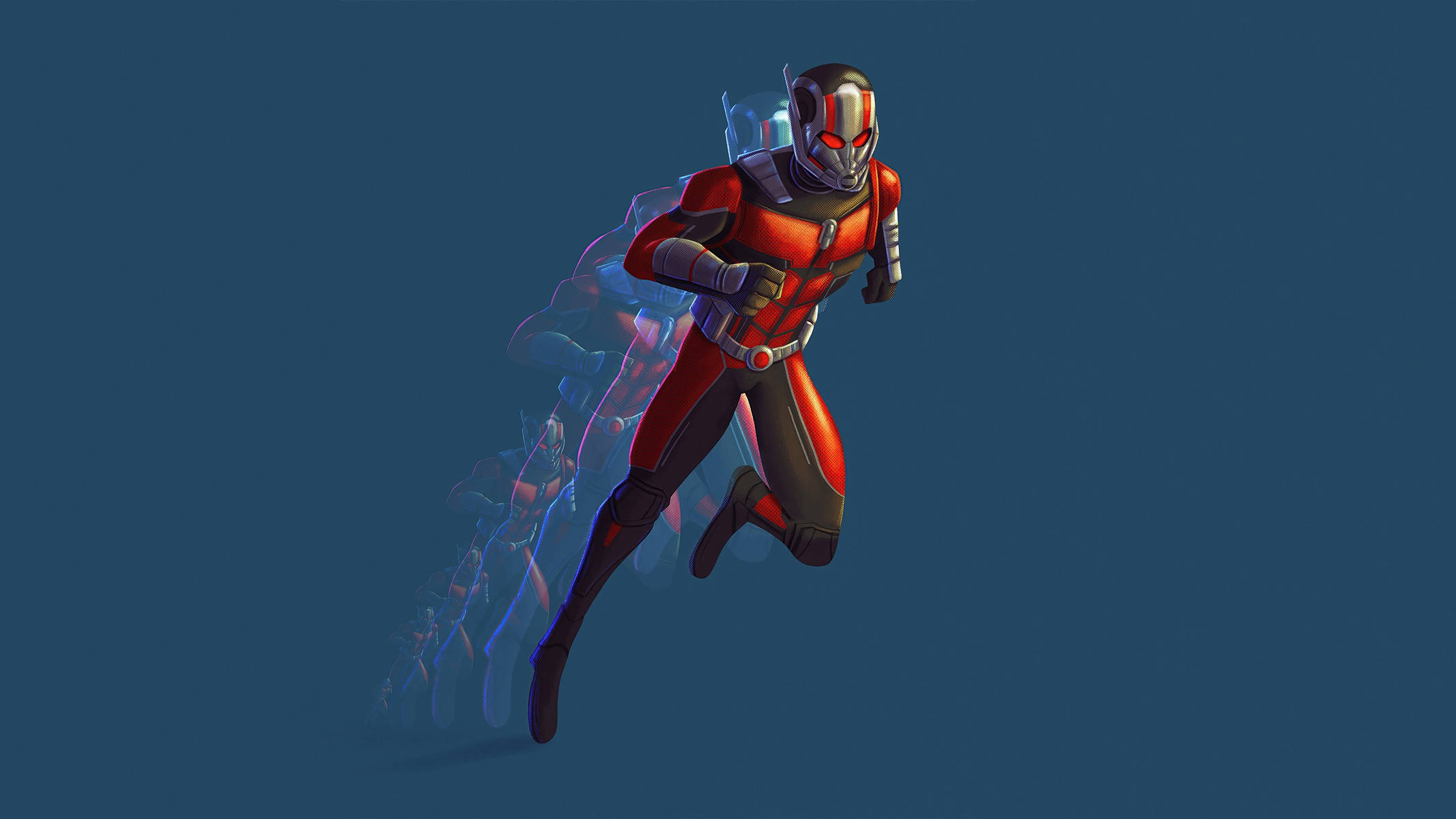 Ant-Man, red and black suit, motion blur trails, Full HD Desktop Wallpaper