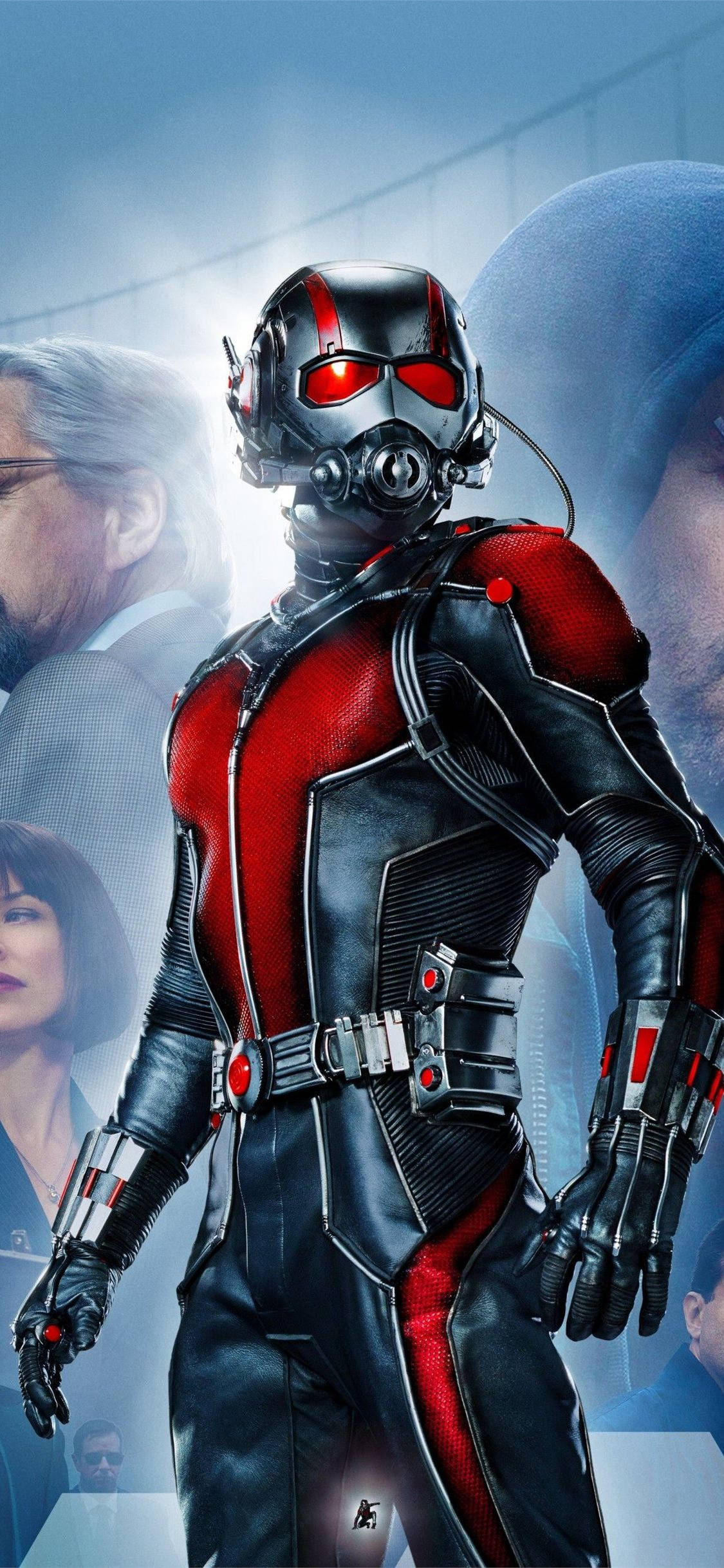 Ant-Man, red and black suit, glowing red eyes, Full HD Phone Wallpaper