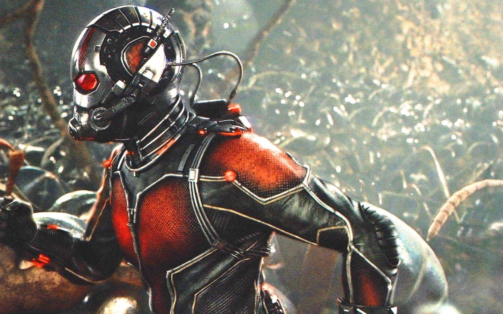 Ant-Man, red and black suit, glowing red eyes, Full HD Desktop Wallpaper