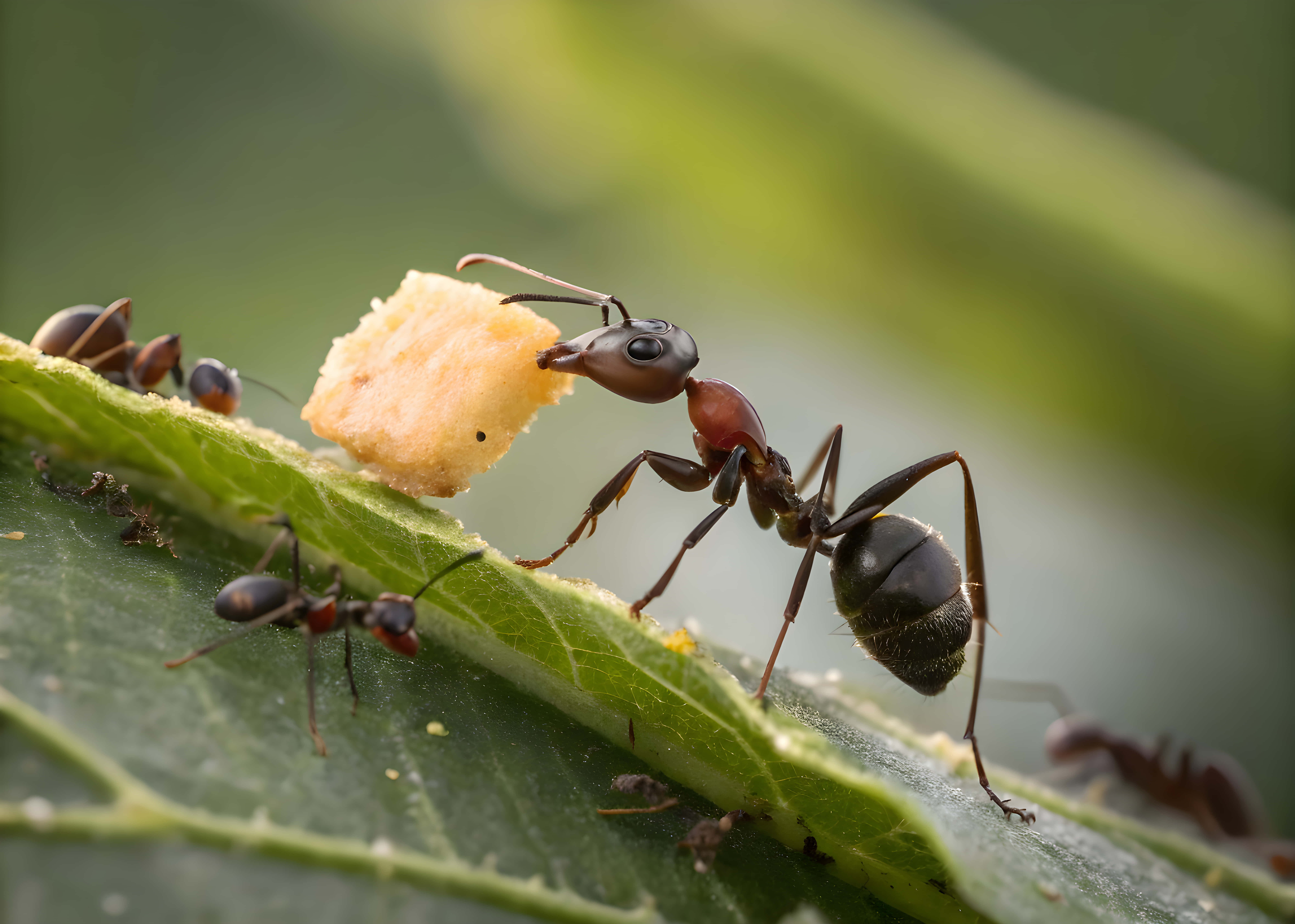 ant, leaf, black ant, 8K Desktop Wallpaper