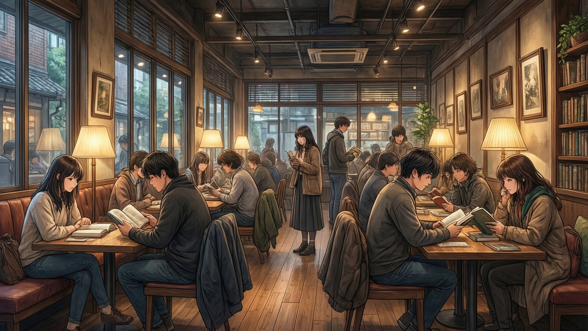 Anteiku, cozy interior, customers, Full HD Desktop Wallpaper