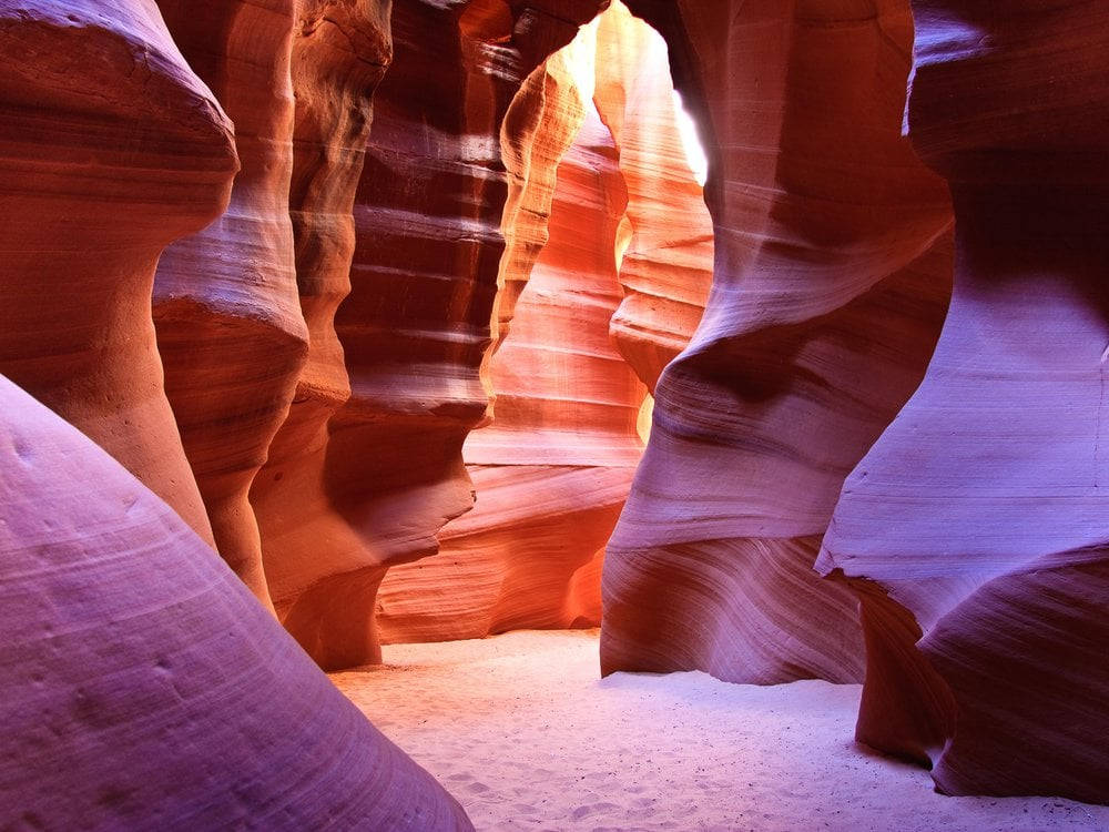 Antelope Canyon, sunlight, slot canyon, SD Desktop Wallpaper