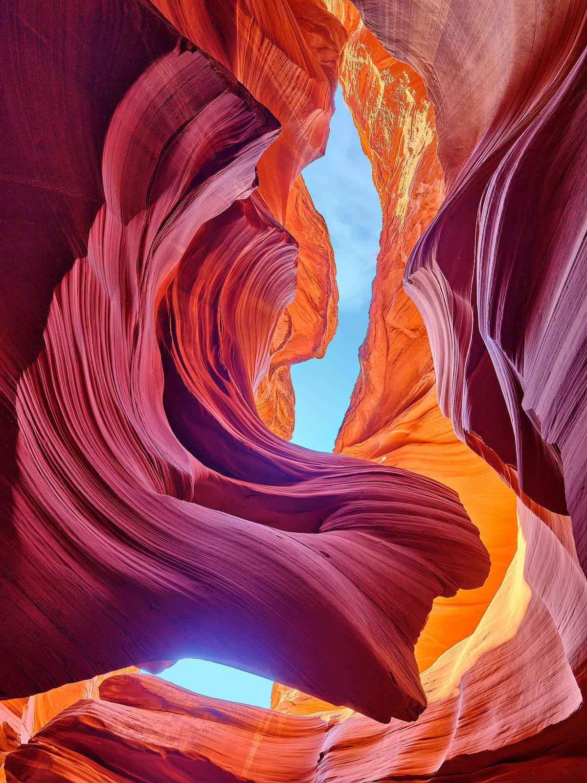 Antelope Canyon, wave like walls, vividly colored sandstone walls, HD Phone Wallpaper