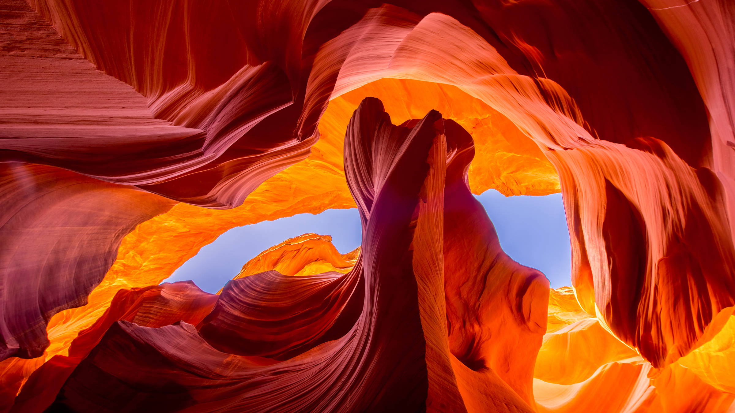 Antelope Canyon, orange sandstone, red sandstone, Full HD Desktop Wallpaper