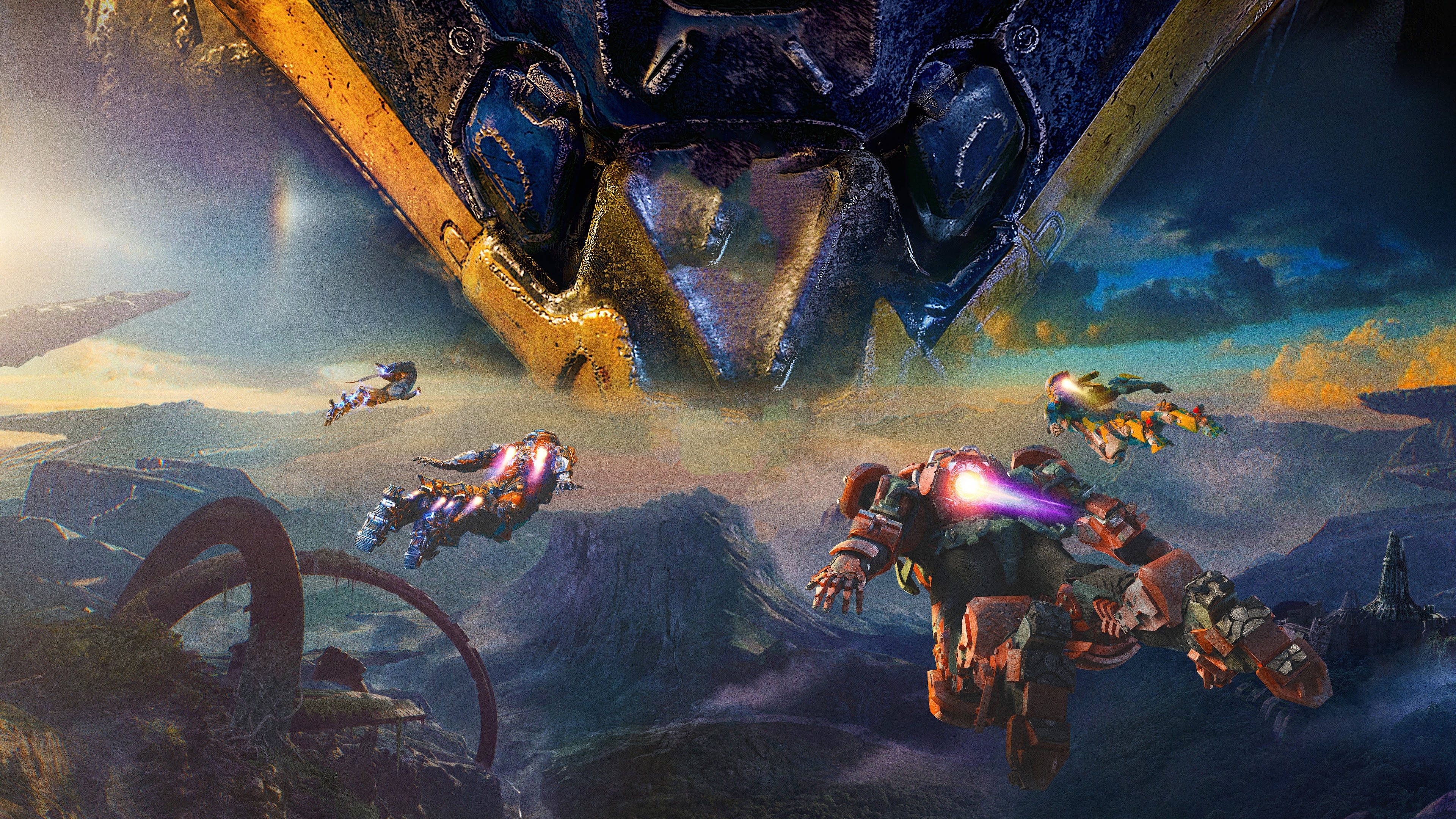 Anthem 4K, giant mechanical beast, mountainous landscape, 4K Desktop Wallpaper