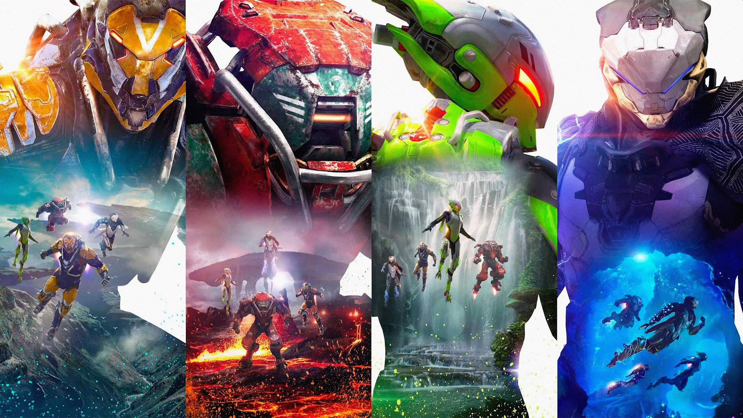 Anthem 4K, armored warriors, vibrant suits, 2K Desktop Wallpaper