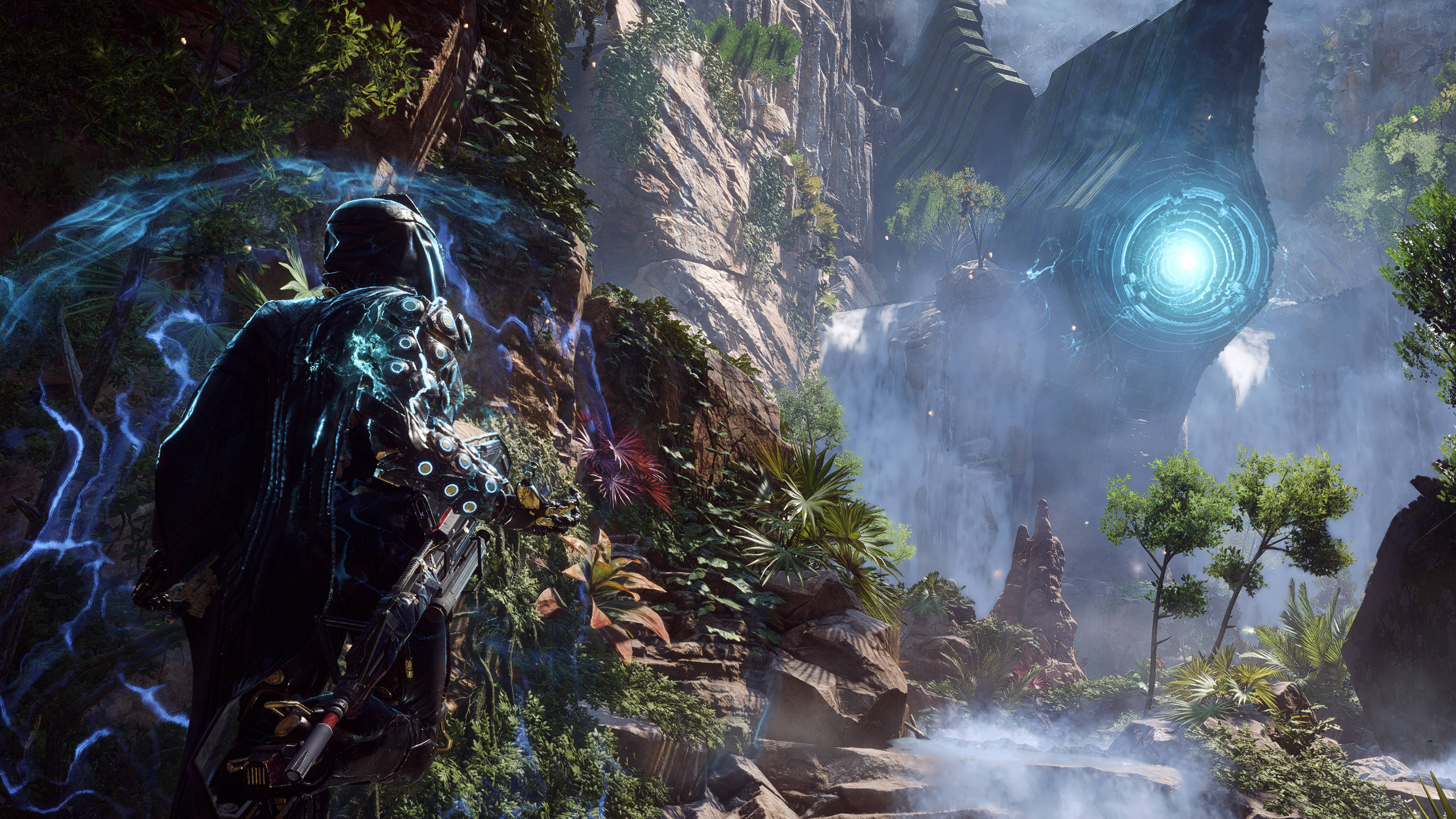 Anthem 4K, mountainside, cloaked warrior, 4K Desktop Wallpaper