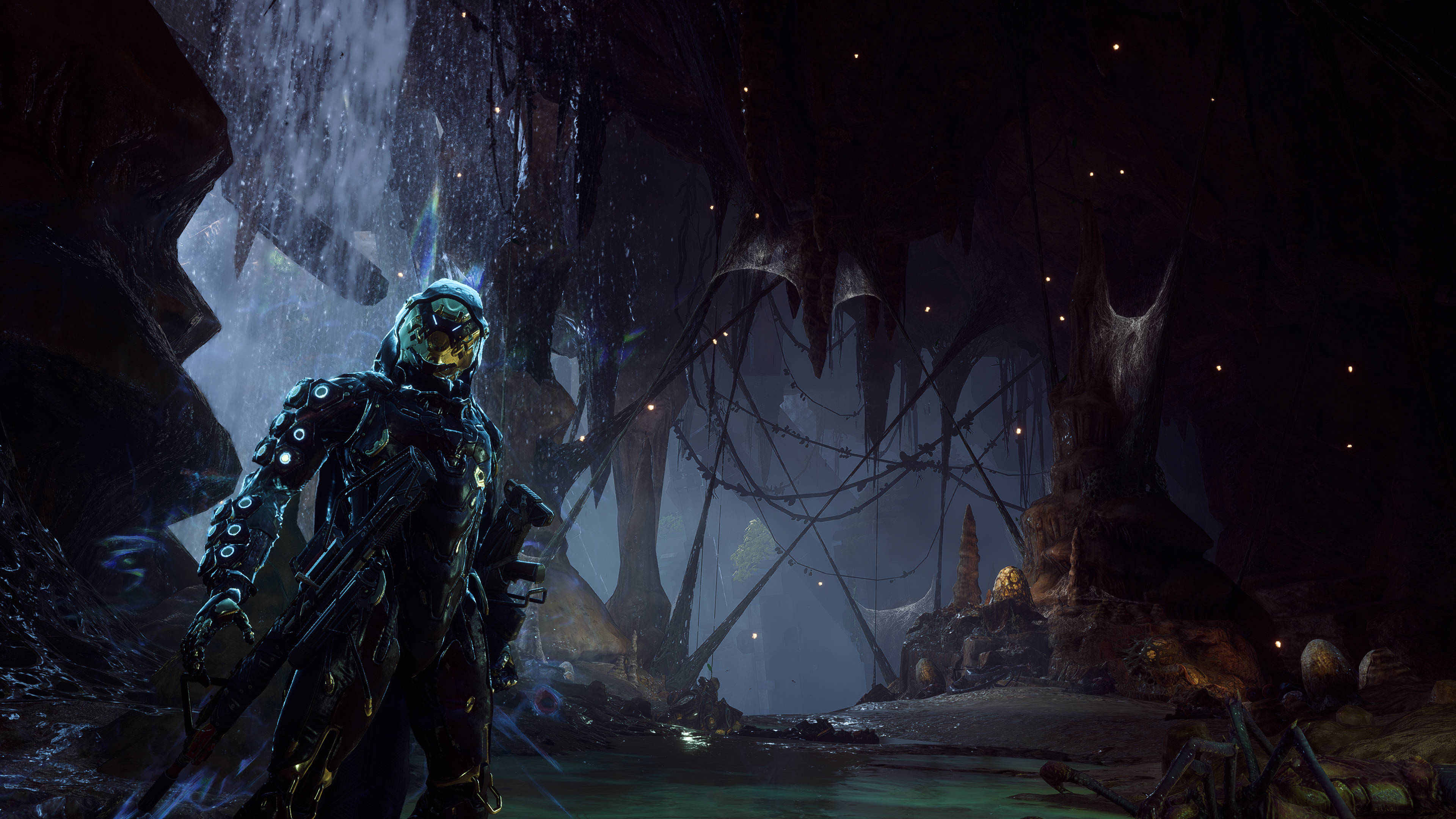 Anthem 4K, dark scene, armored figure, 4K Desktop Wallpaper