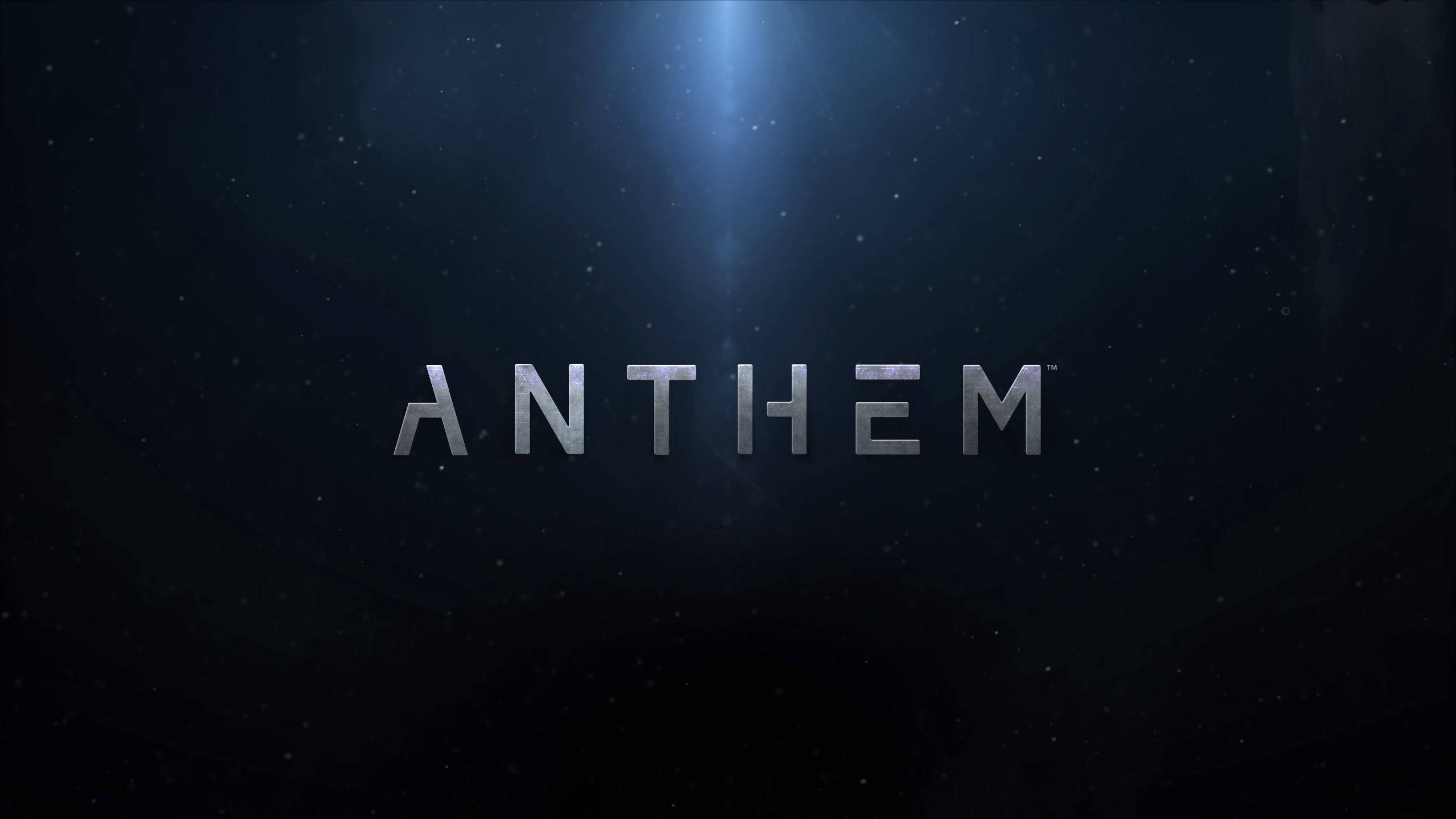 Anthem, metallic letters, dark cosmic backdrop, 2K Desktop Wallpaper