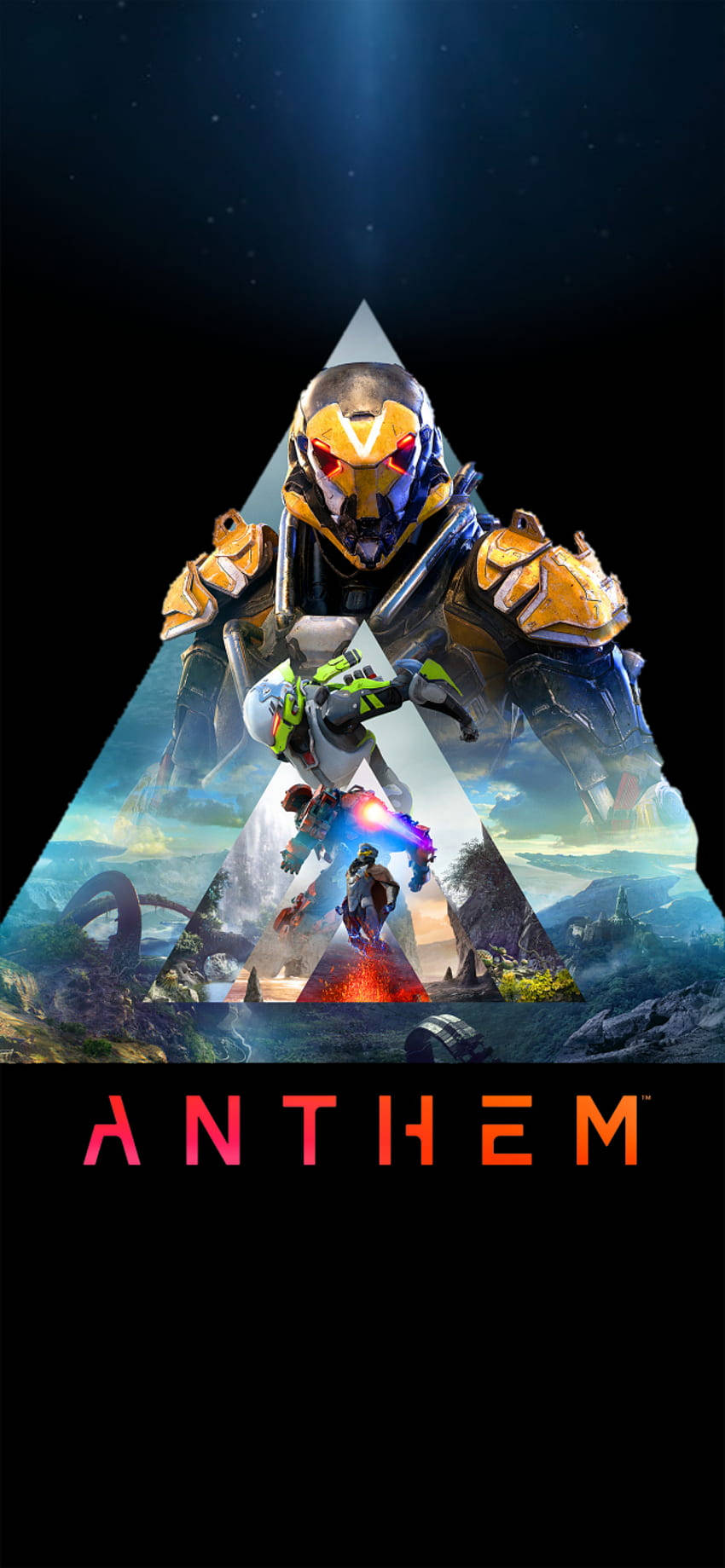 Anthem Phone, futuristic armored warrior, glowing pyramid, HD Phone Wallpaper
