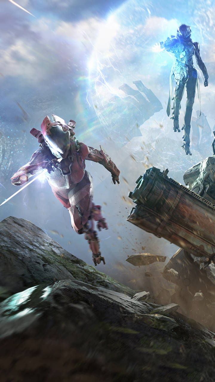 Anthem Phone, armored warriors, shattered alien landscape, HD Phone Wallpaper