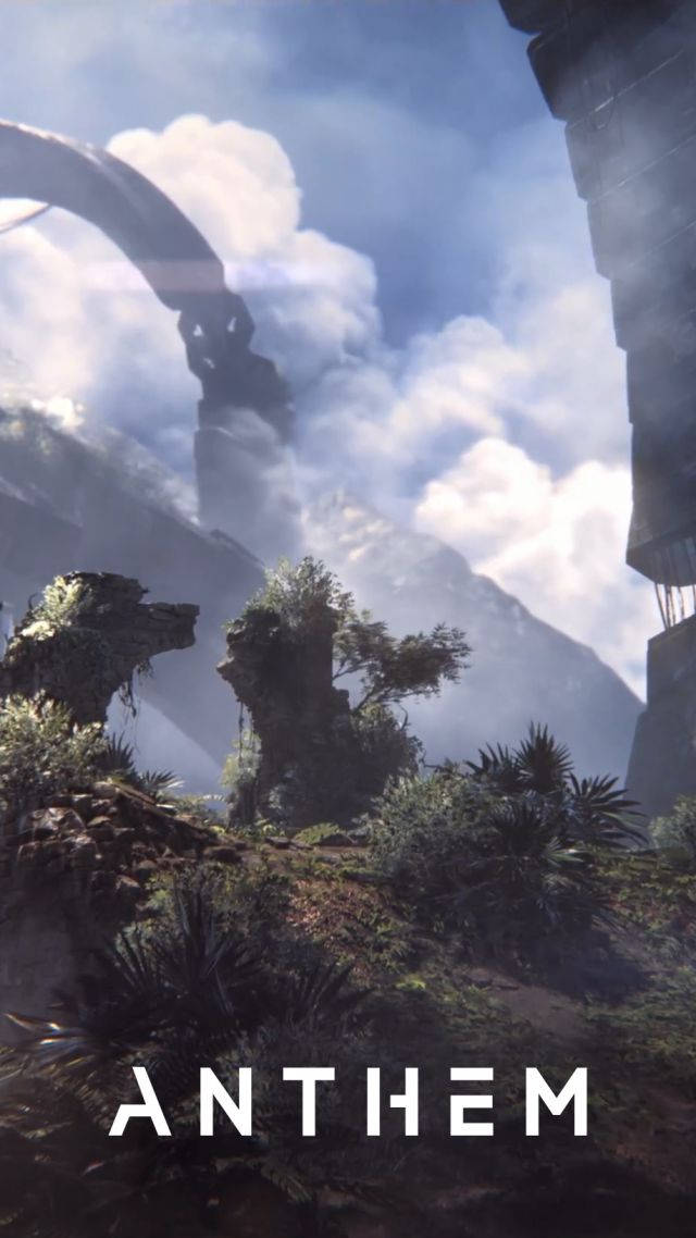 Anthem Phone, mountain valley, ancient stone ruins, SD Phone Wallpaper