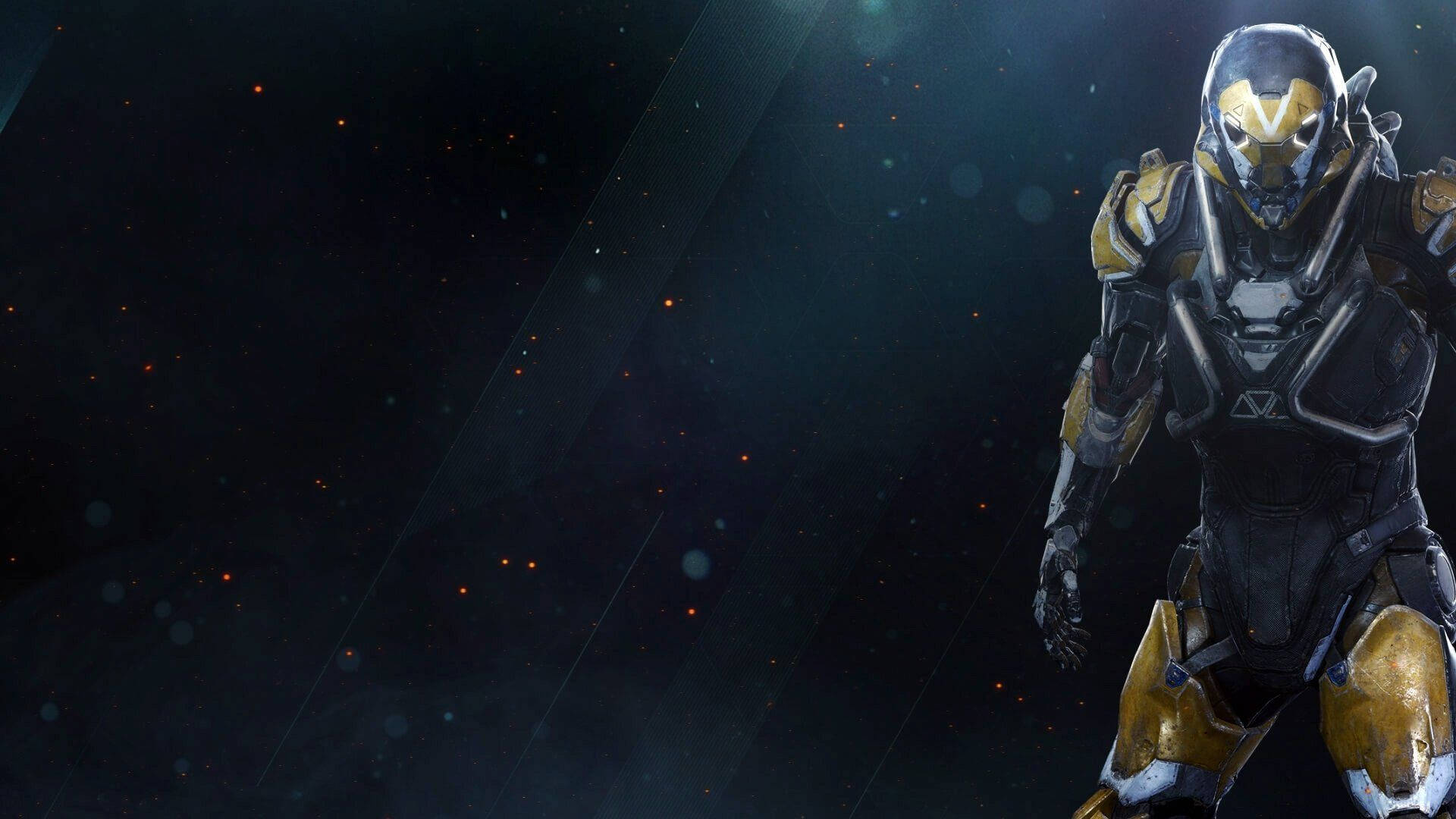 Anthem, futuristic armored warrior, starfield, Full HD Desktop Wallpaper