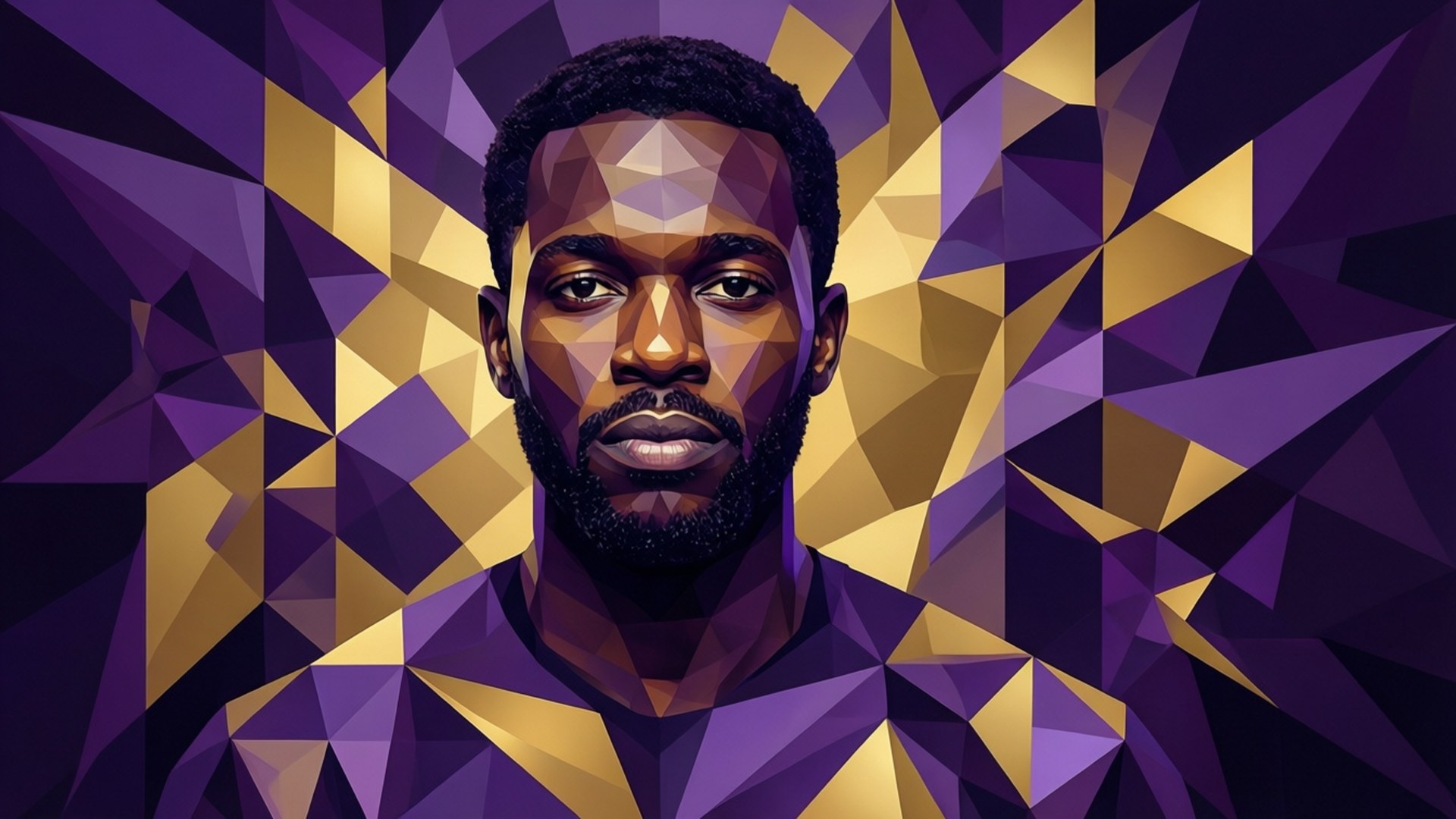 Anthony Davis, geometric, vibrant purple, Full HD Desktop Wallpaper