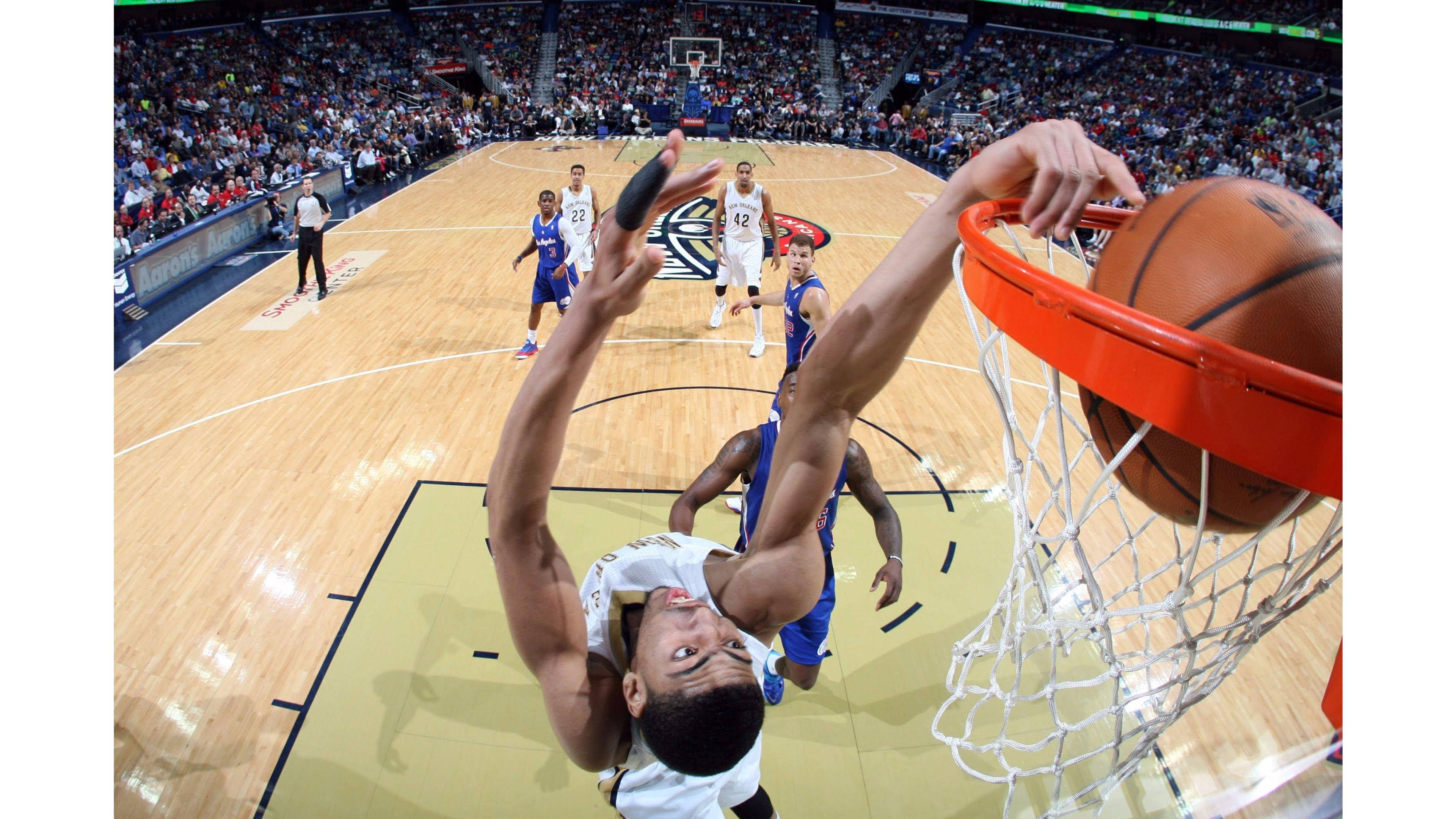 Anthony Davis, back dunk, basketball player, 4K Desktop Wallpaper