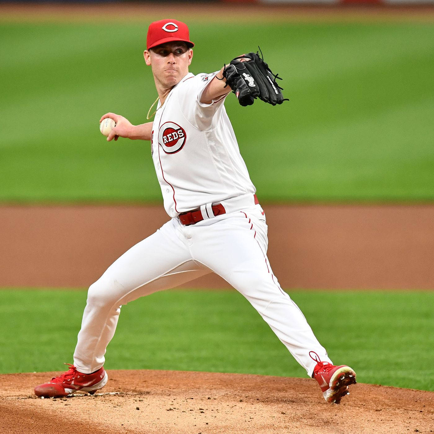 Anthony Desclafani, white and red uniform, baseball pitcher, HD Desktop Wallpaper
