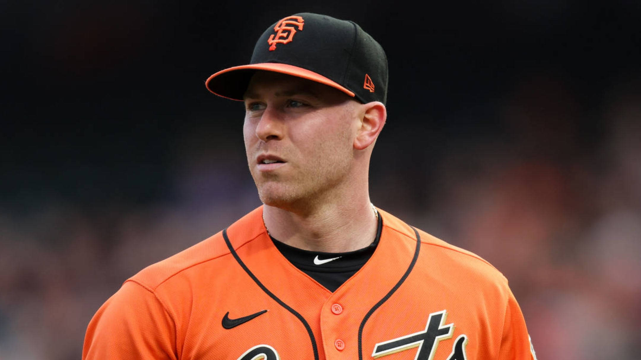 Anthony Desclafani, orange San Francisco Giants uniform, baseball player, Full HD Desktop Wallpaper