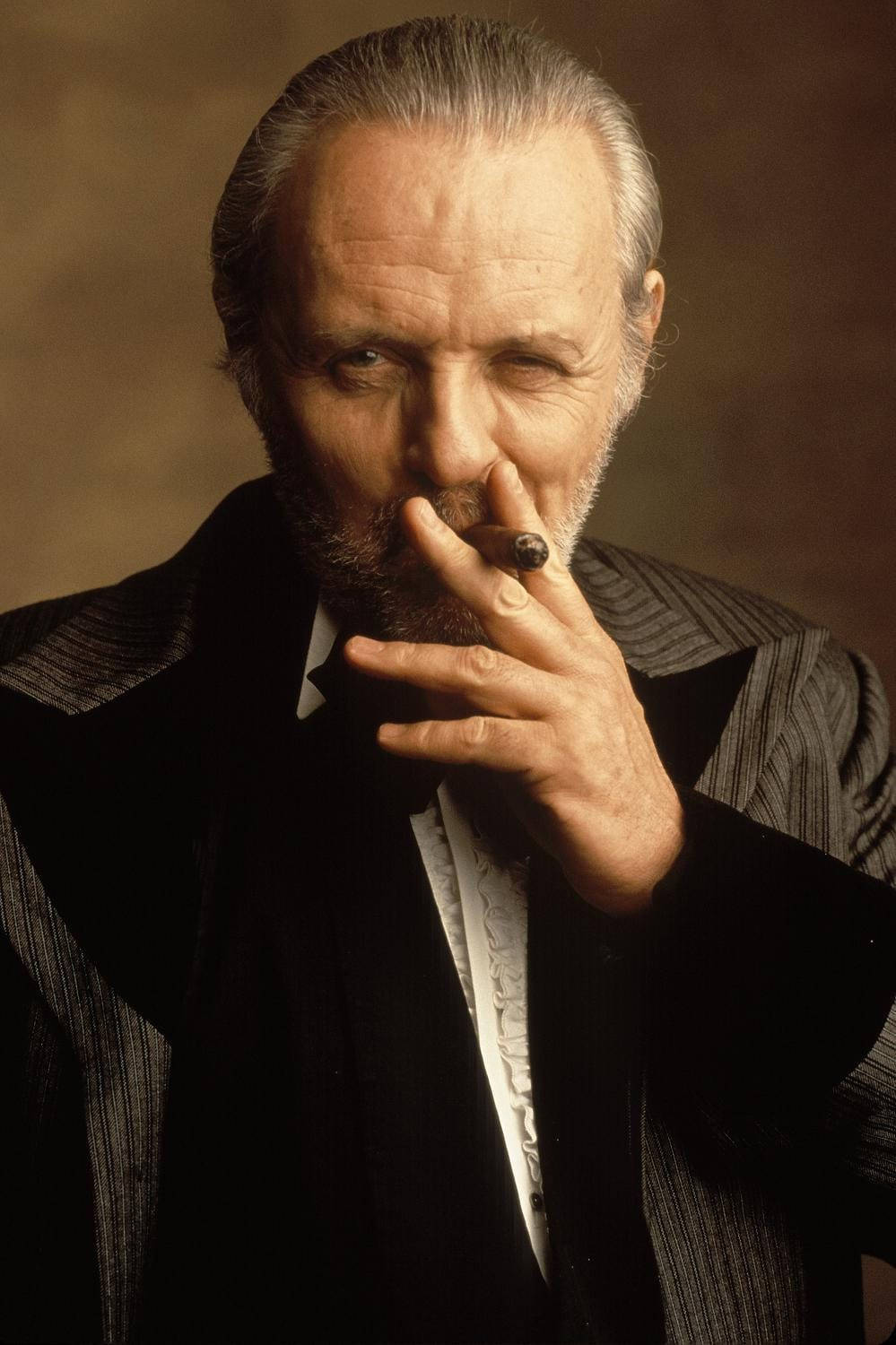 Anthony Hopkins, cigar, dark pinstripe suit, HD Phone Wallpaper