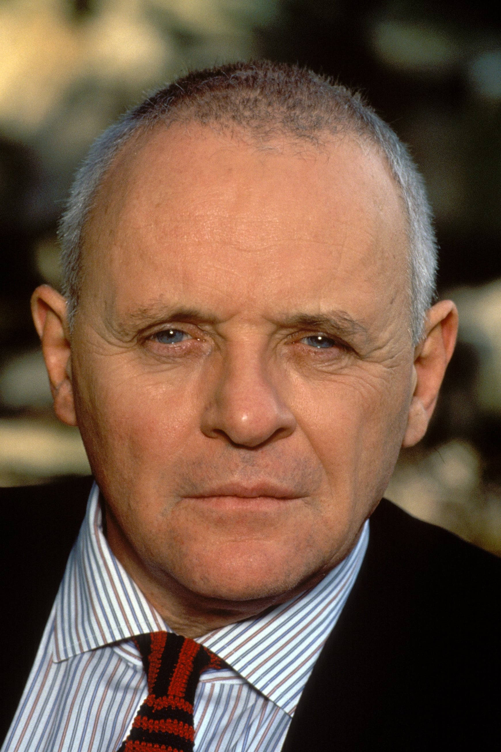 Anthony Hopkins, gray hair, striped shirt, 2K Phone Wallpaper