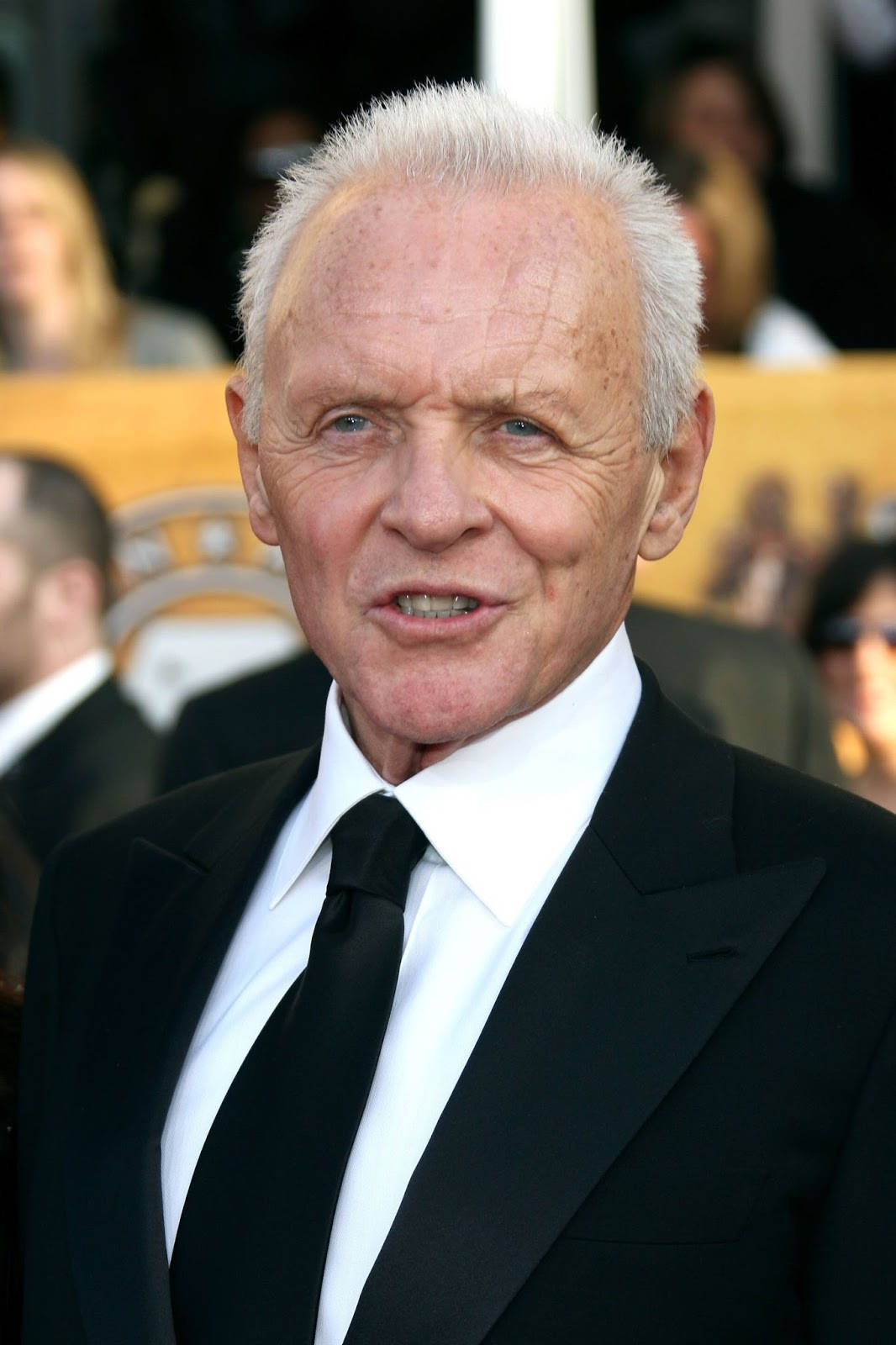 Anthony Hopkins, black suit, blue eyes, HD Phone Wallpaper