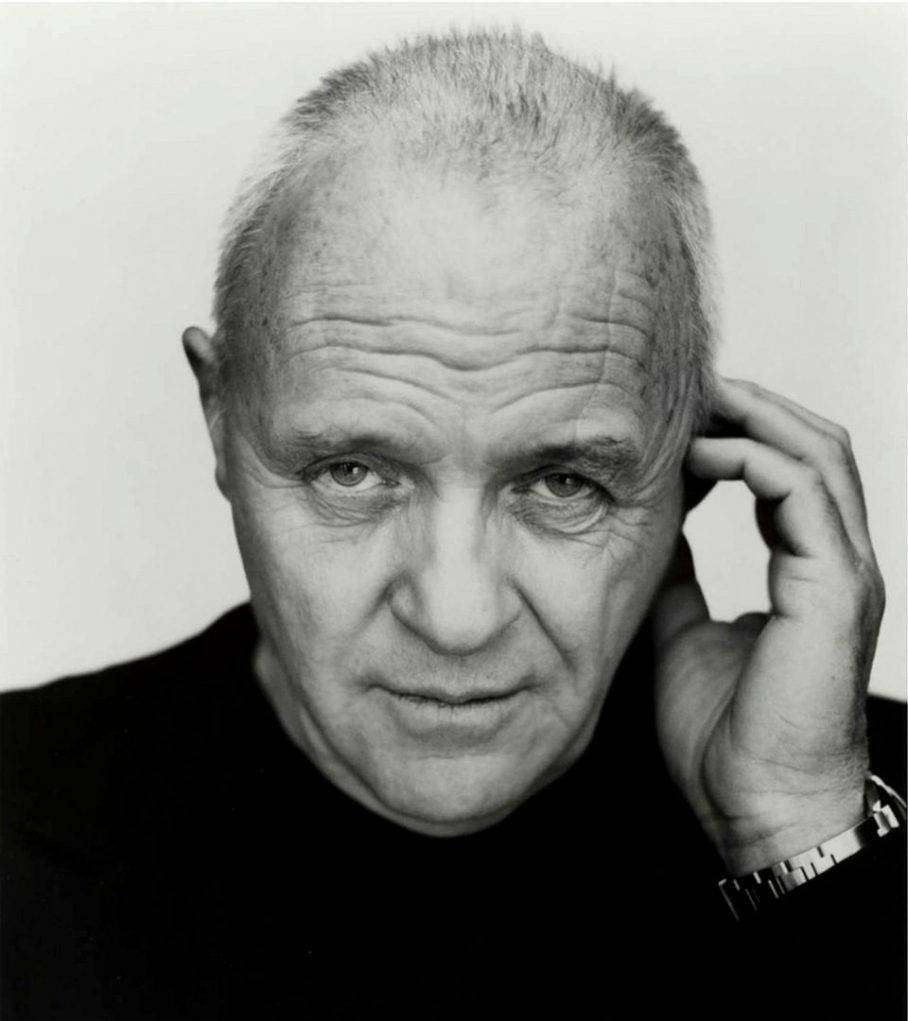 Anthony Hopkins, black and white, older man, SD Phone Wallpaper
