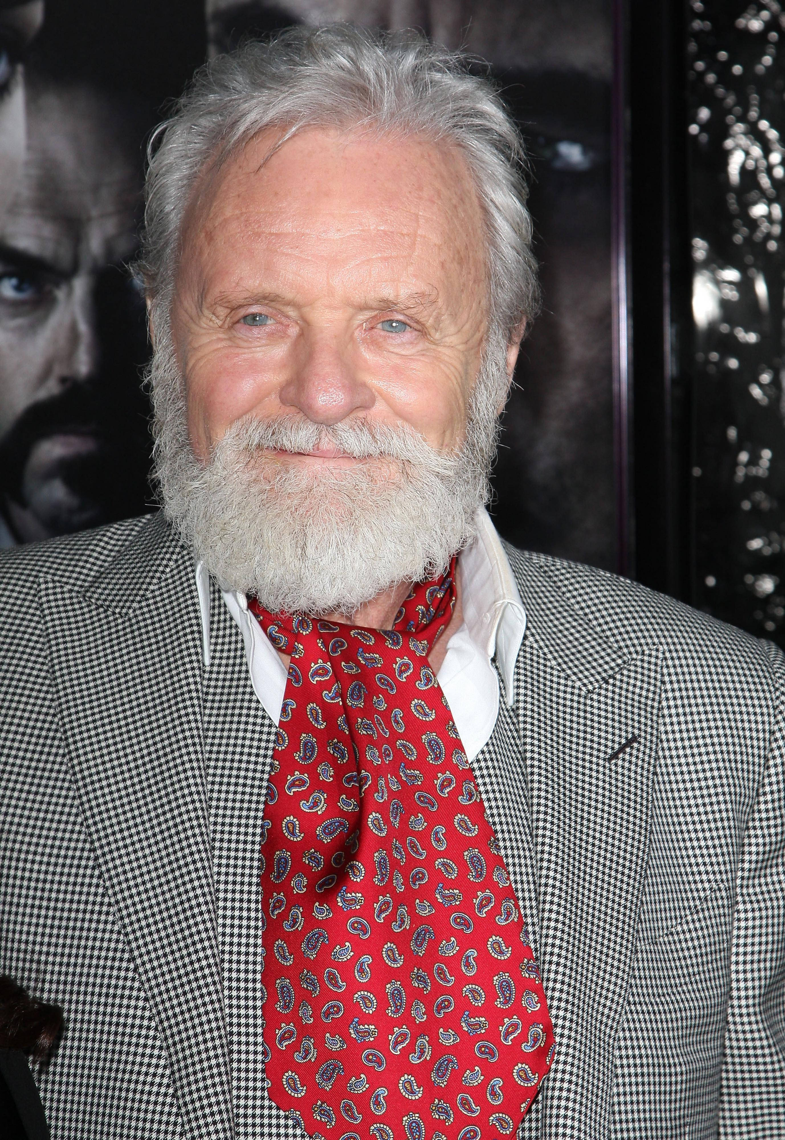 Anthony Hopkins, white hair, beard, 4K Phone Wallpaper