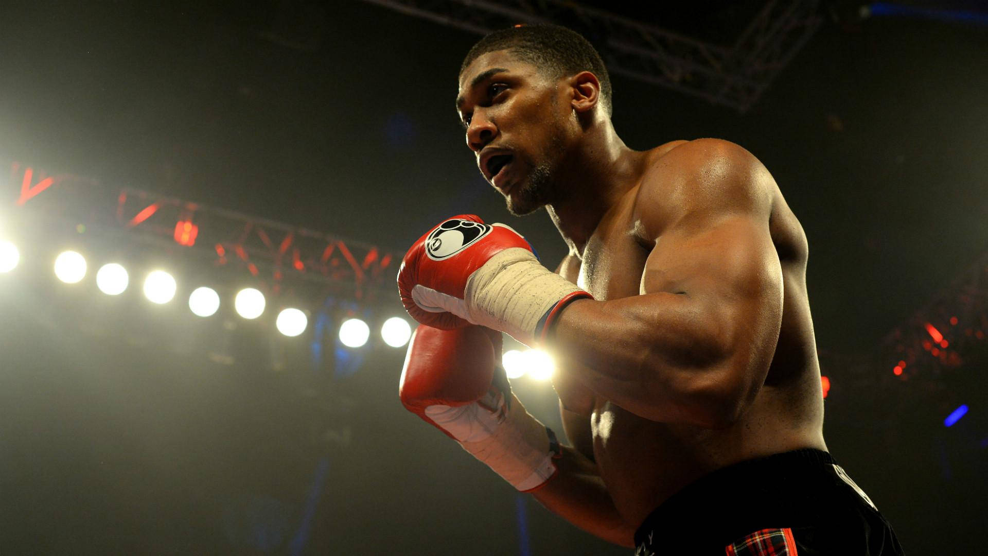 Anthony Joshua, red gloves, ring, Full HD Desktop Wallpaper