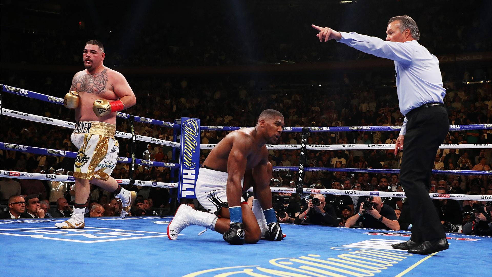 Anthony Joshua, ring, referee, Full HD Desktop Wallpaper