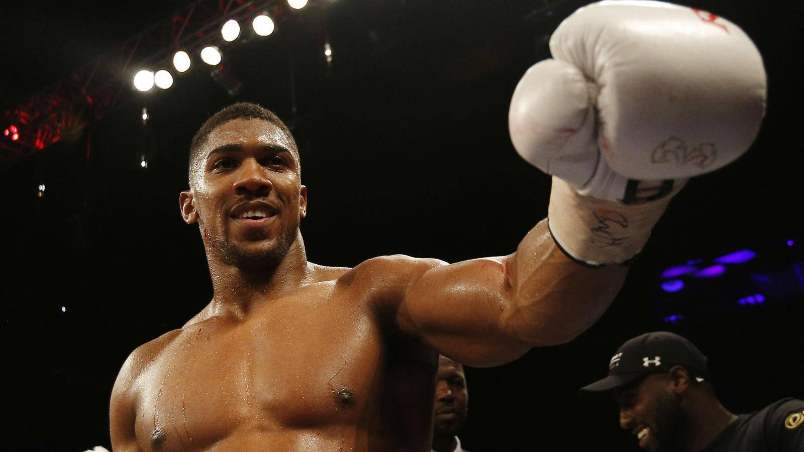 Anthony Joshua, white glove, arena lights, HD Desktop Wallpaper