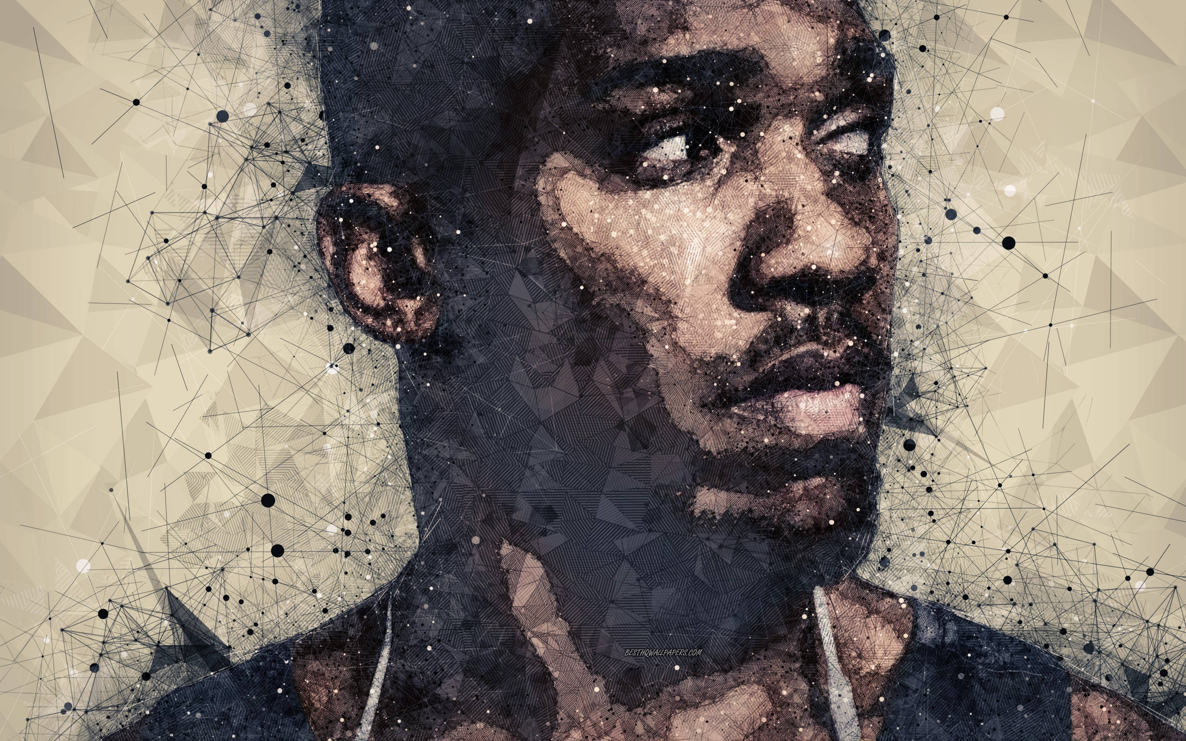 Anthony Joshua, geometric patterns, star-like specks, 4K Desktop Wallpaper