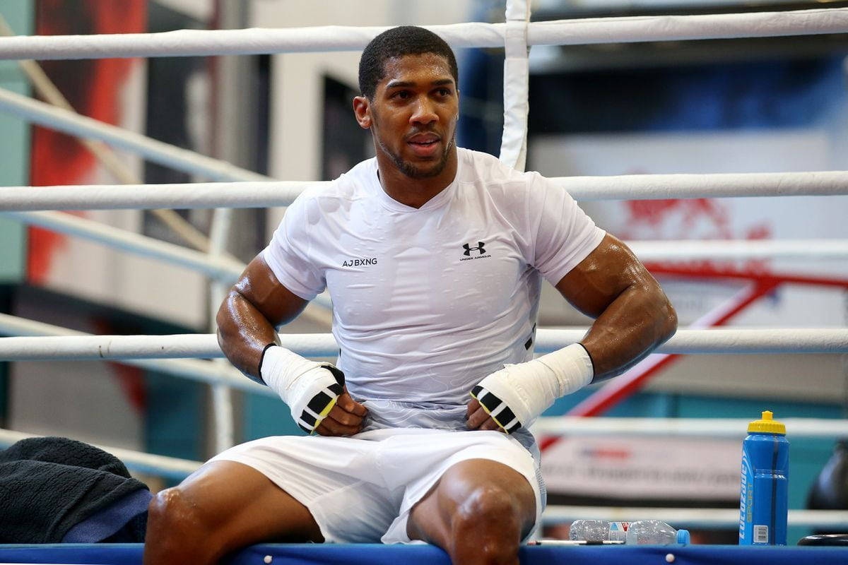 Anthony Joshua, white shirt, ring canvas, SD Desktop Wallpaper