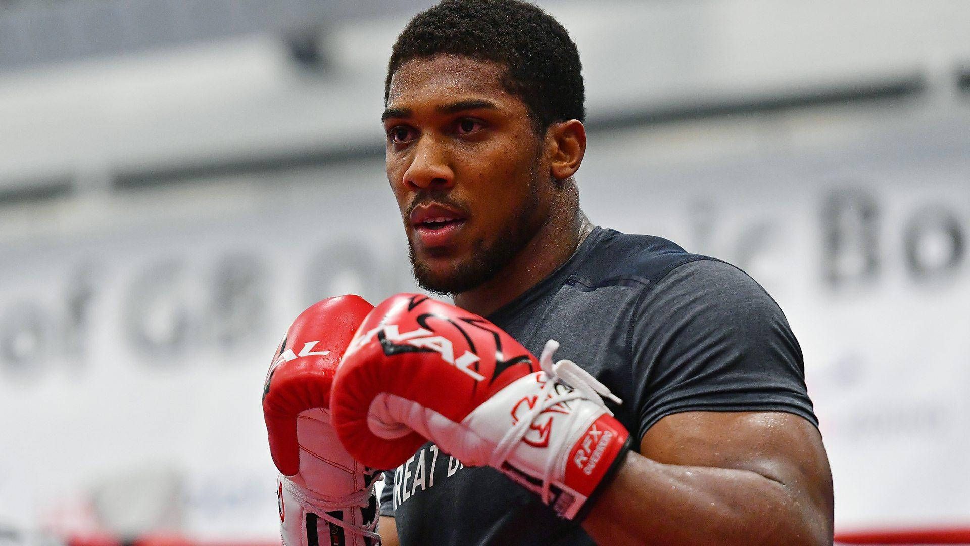 Anthony Joshua, red boxing gloves, gym, Full HD Desktop Wallpaper