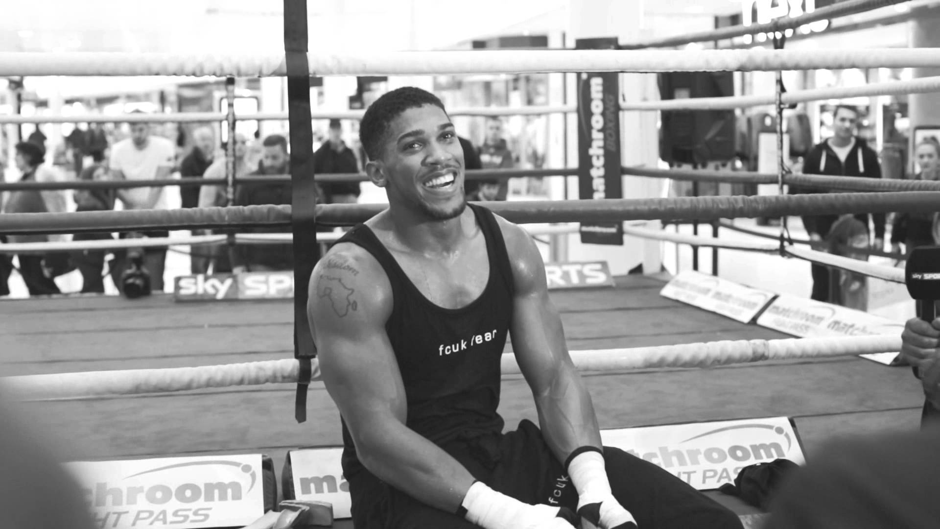 Anthony Joshua, gym tank top, ring, Full HD Desktop Wallpaper