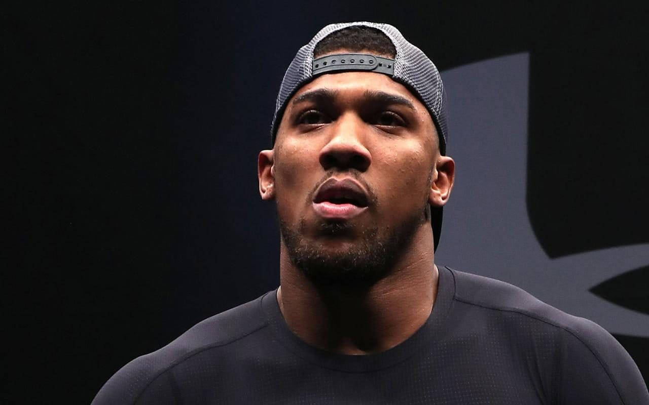 Anthony Joshua, black background, black cap, HD Desktop Wallpaper