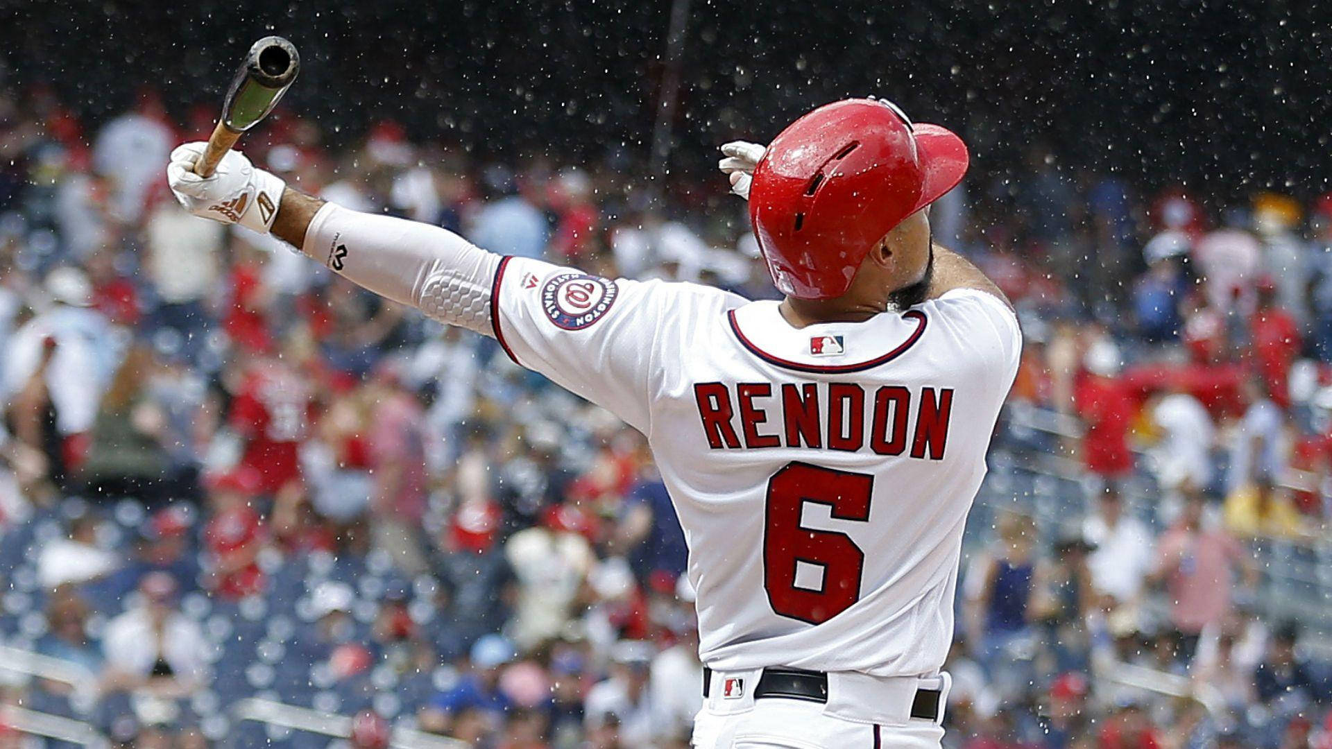 Anthony Rendon, white uniform, red number 6, Full HD Desktop Wallpaper