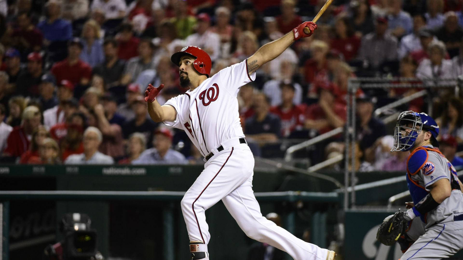 Anthony Rendon, white uniform, bat, Full HD Desktop Wallpaper