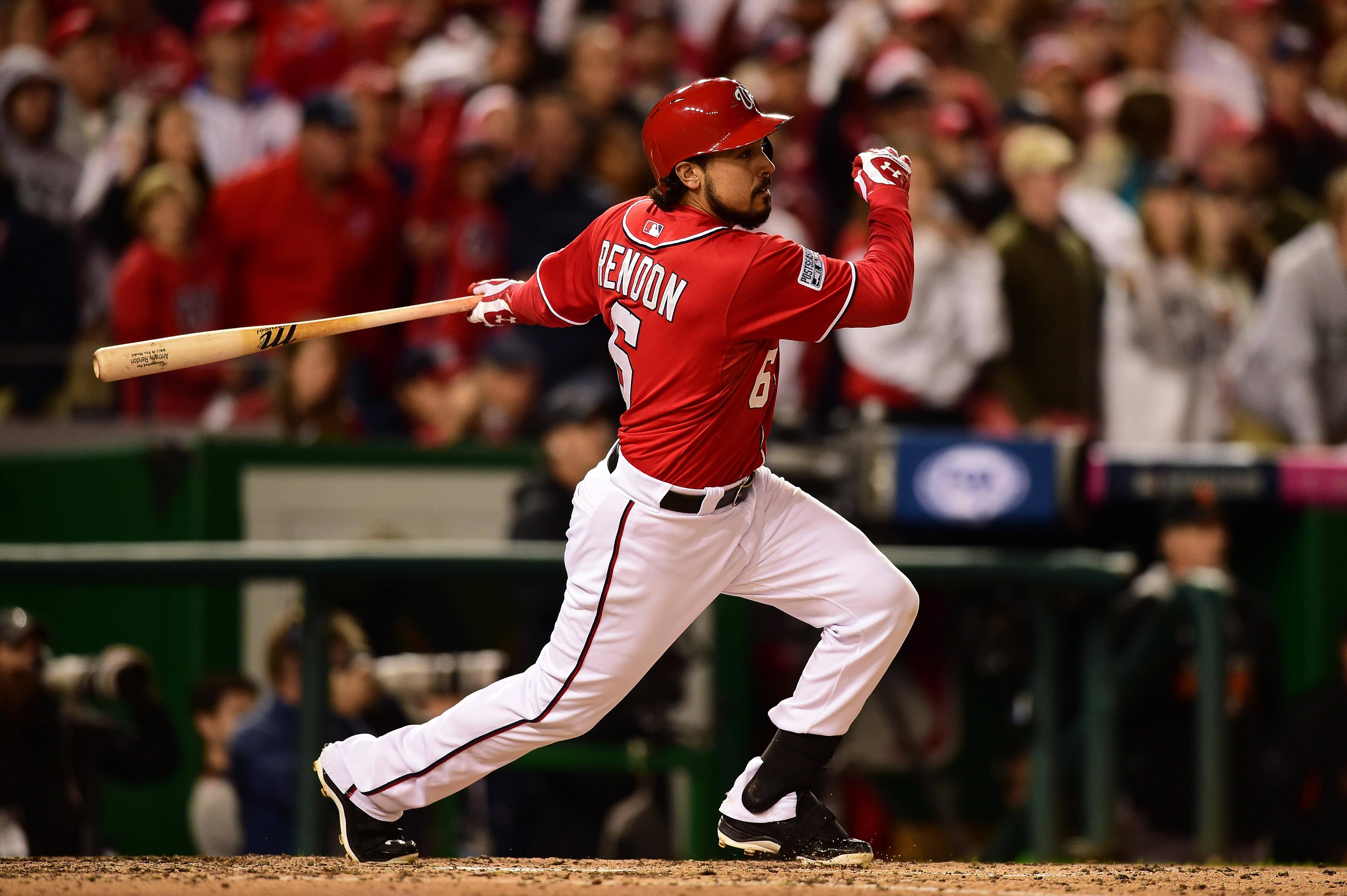 Anthony Rendon, red jersey, bat, 4K Desktop Wallpaper