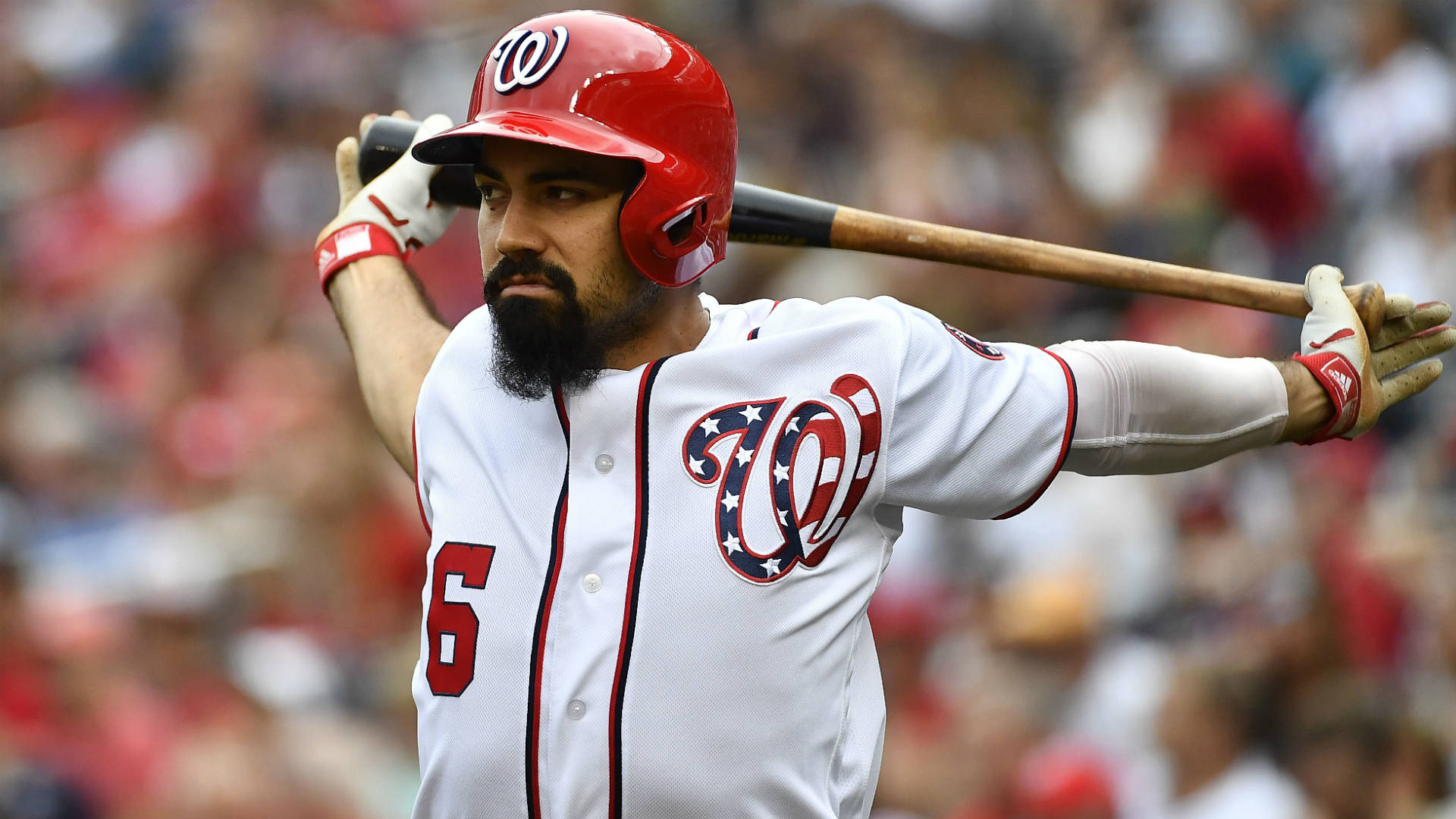 Anthony Rendon, red helmet, white jersey, Full HD Desktop Wallpaper