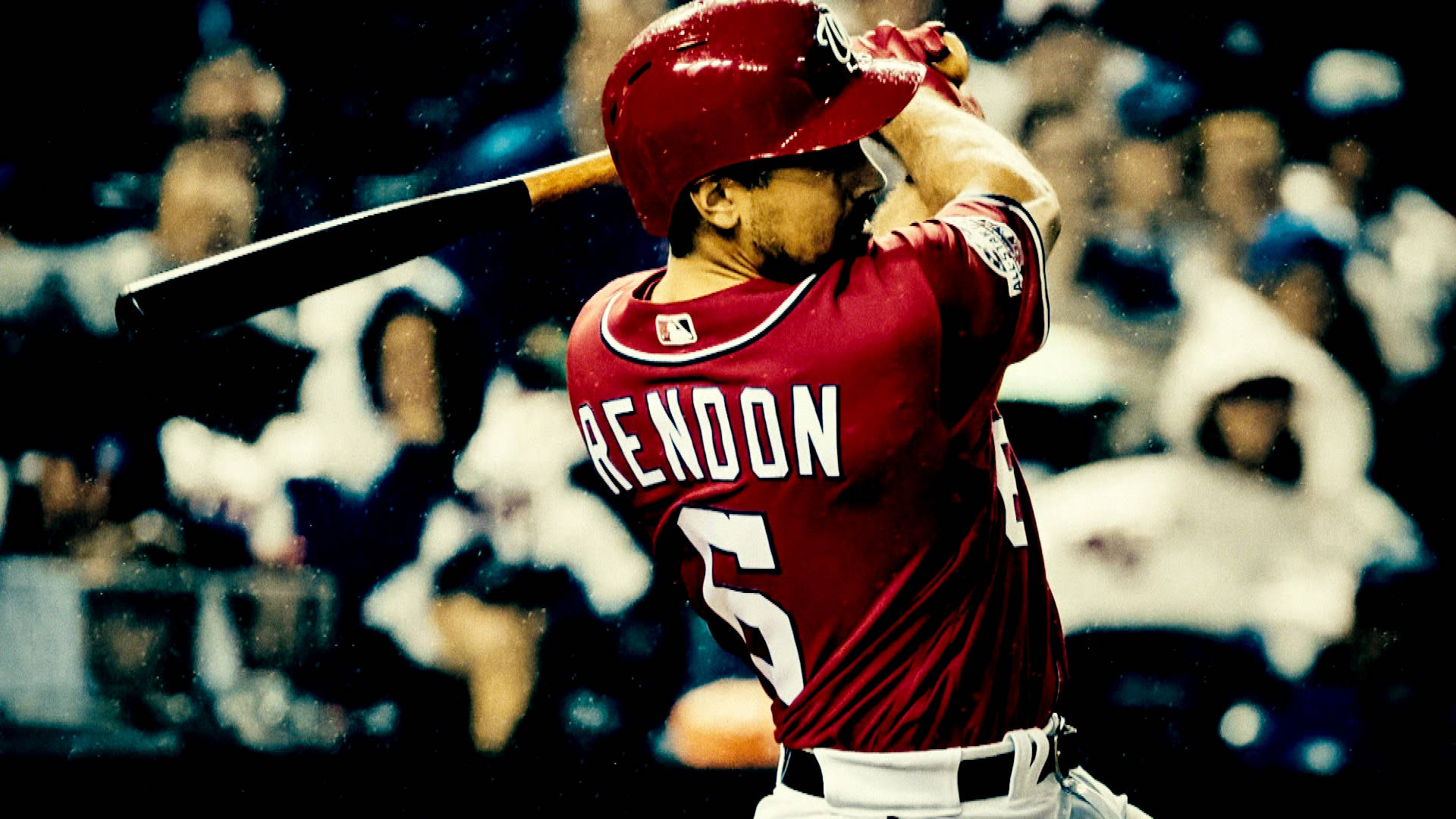 Anthony Rendon, red uniform, bat, Full HD Desktop Wallpaper