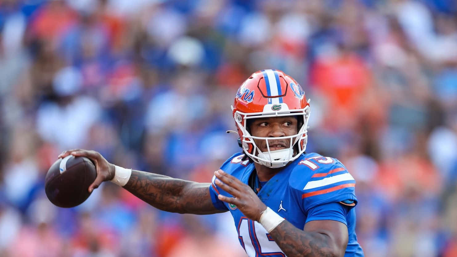 Anthony Richardson, blue and orange uniform, daytime game, HD Desktop Wallpaper