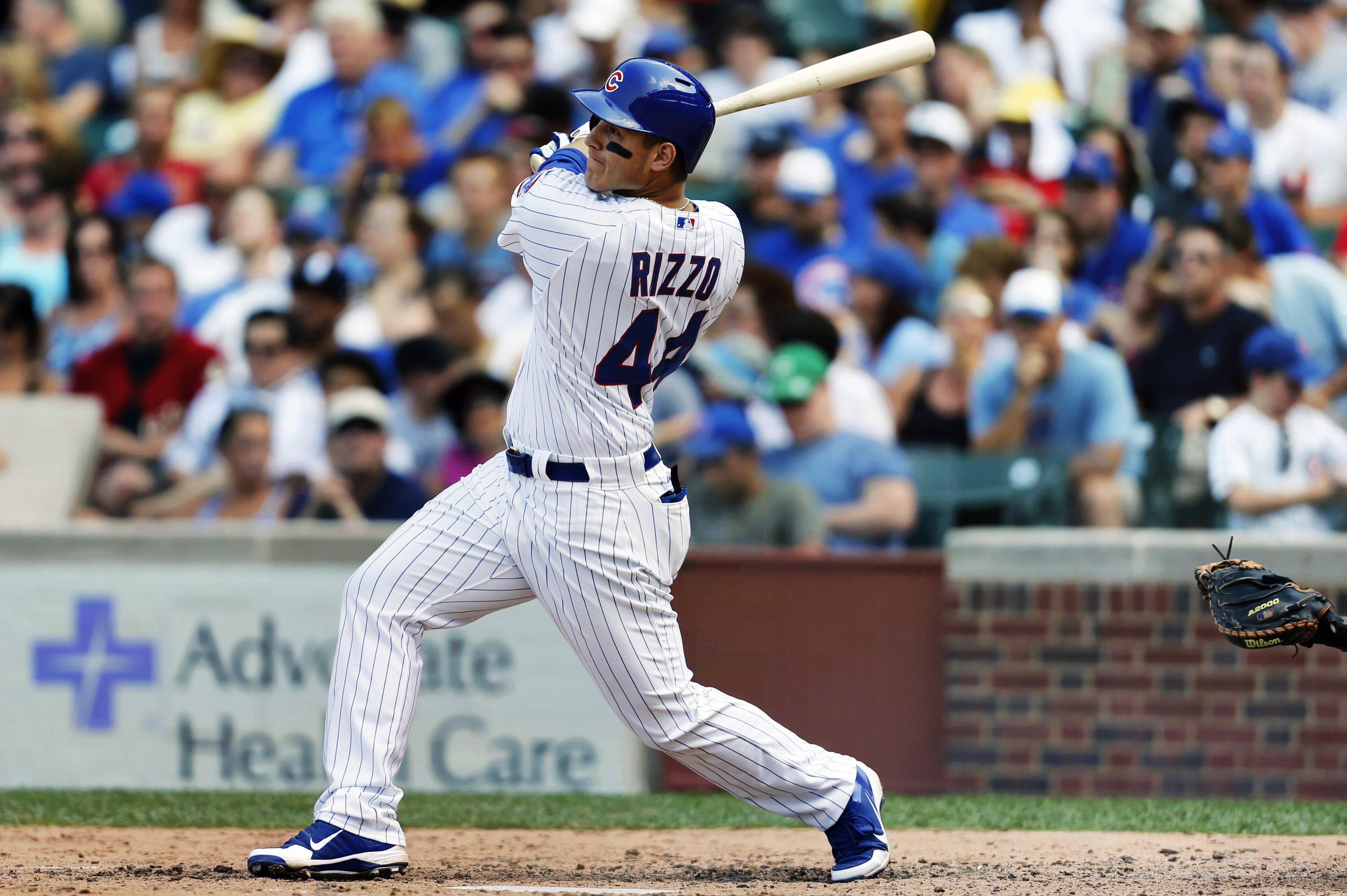 Anthony Rizzo, pinstripe uniform, bat, 4K Desktop Wallpaper