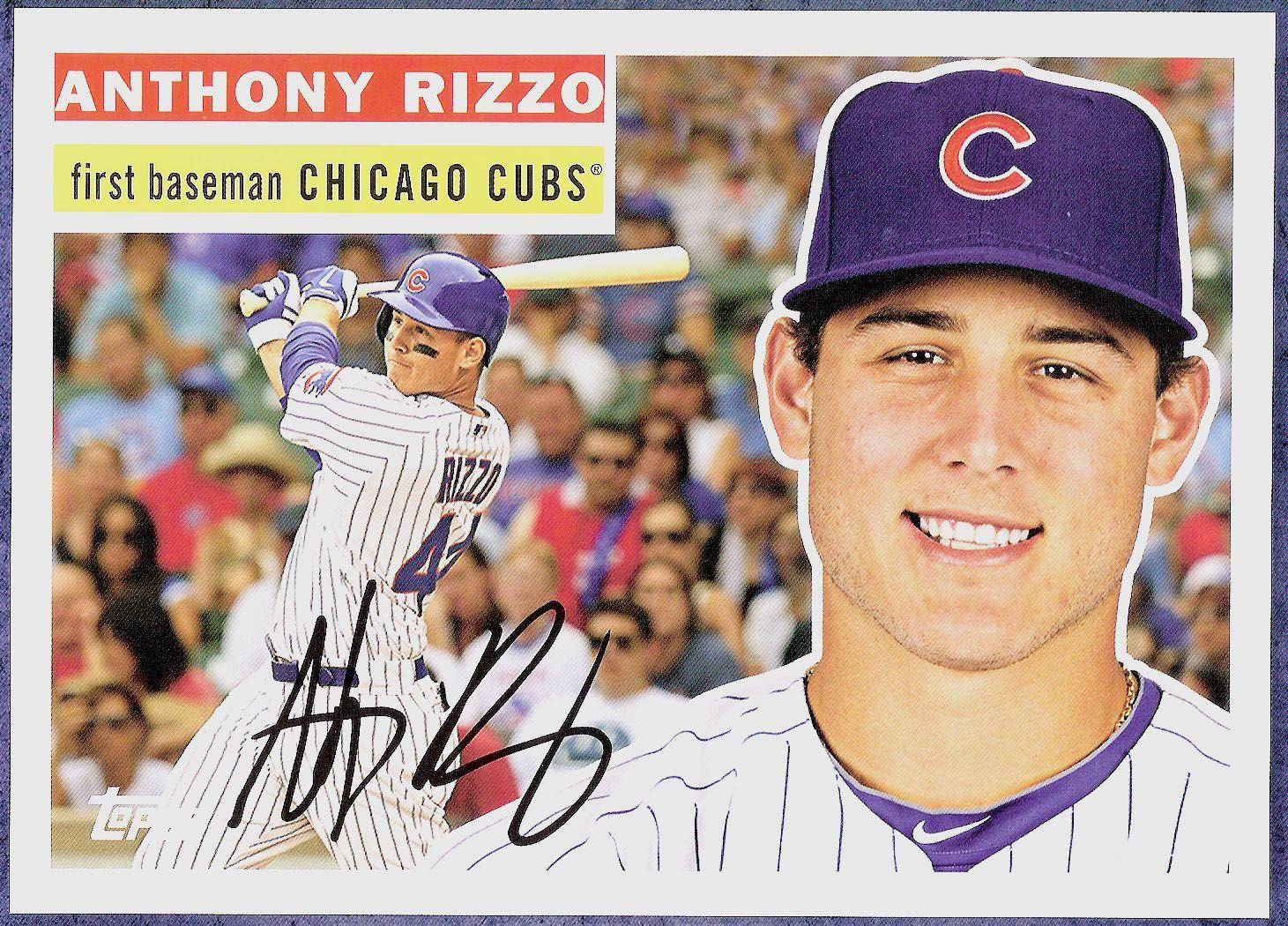 Anthony Rizzo, baseball card, smiling, HD Desktop Wallpaper
