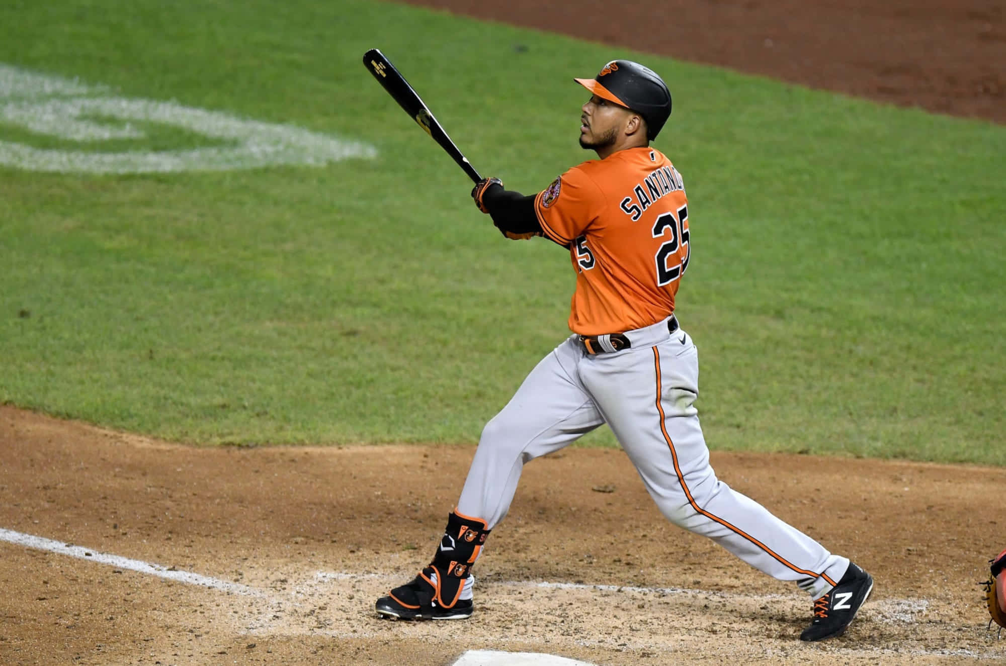 Anthony Santander, orange jersey, dirt field, Full HD Desktop Wallpaper