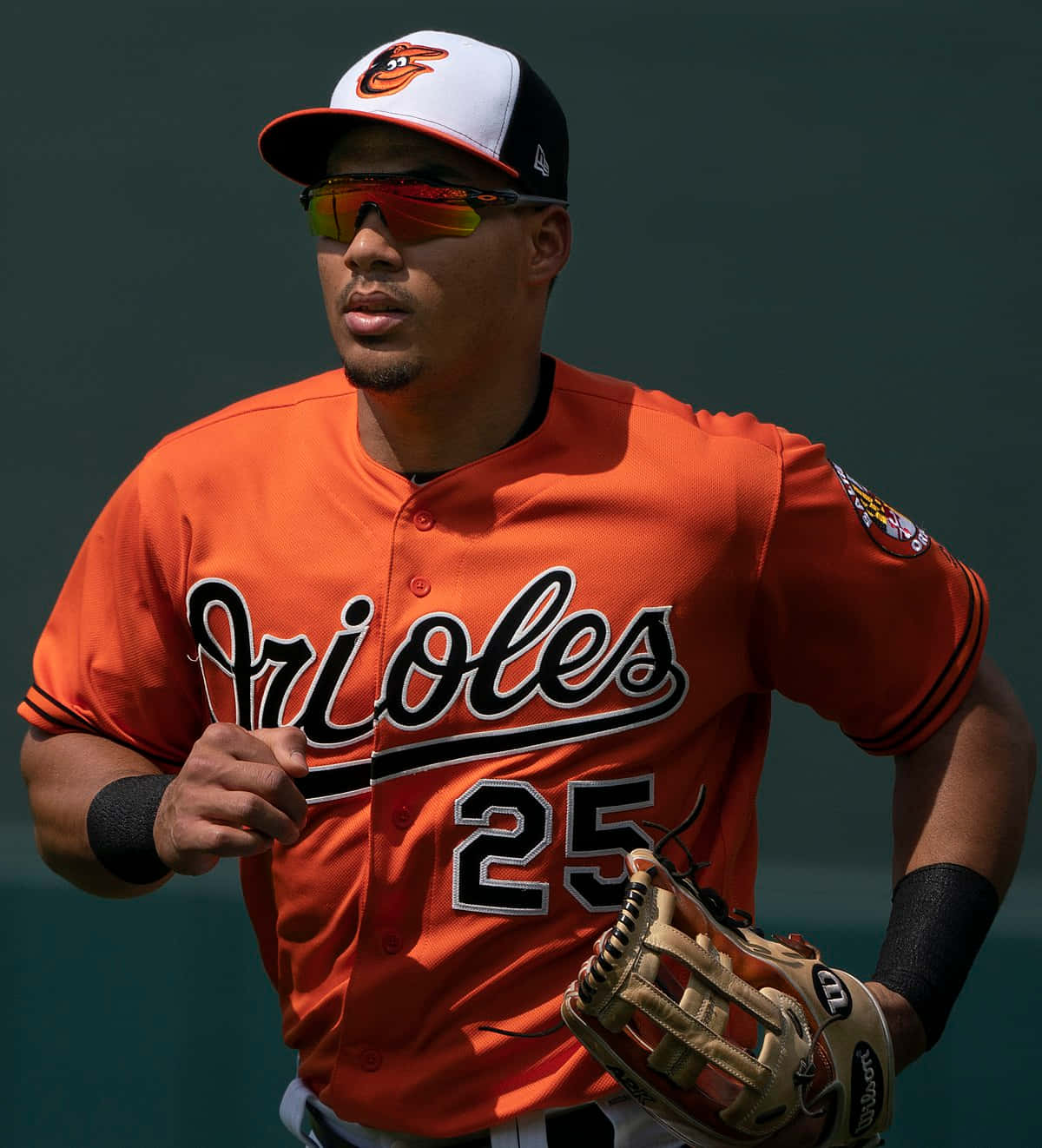 Anthony Santander, orange Orioles jersey, number 25, HD Phone Wallpaper