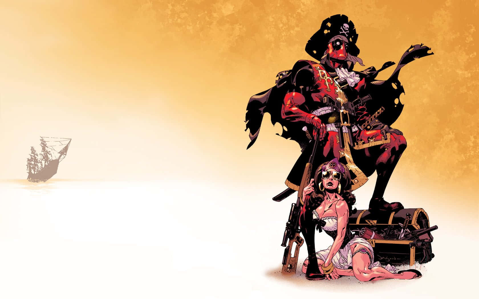 Anti-hero, comic-style, pirate, HD Desktop Wallpaper
